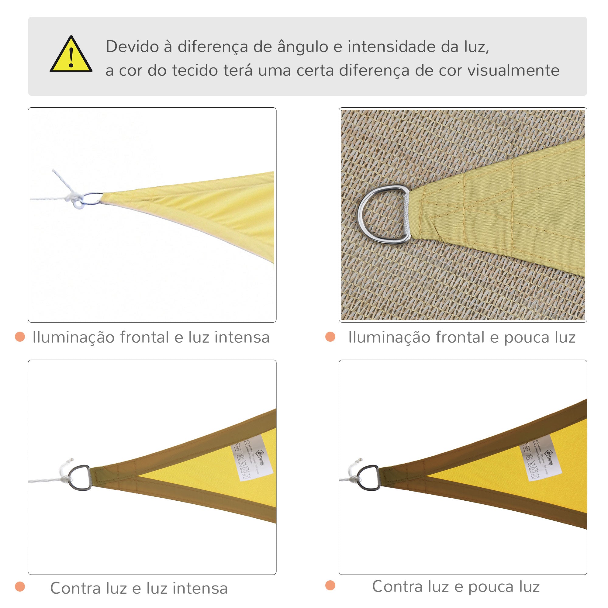 Vela de Sombra Triangular 6x6x6 m Cor de Areia