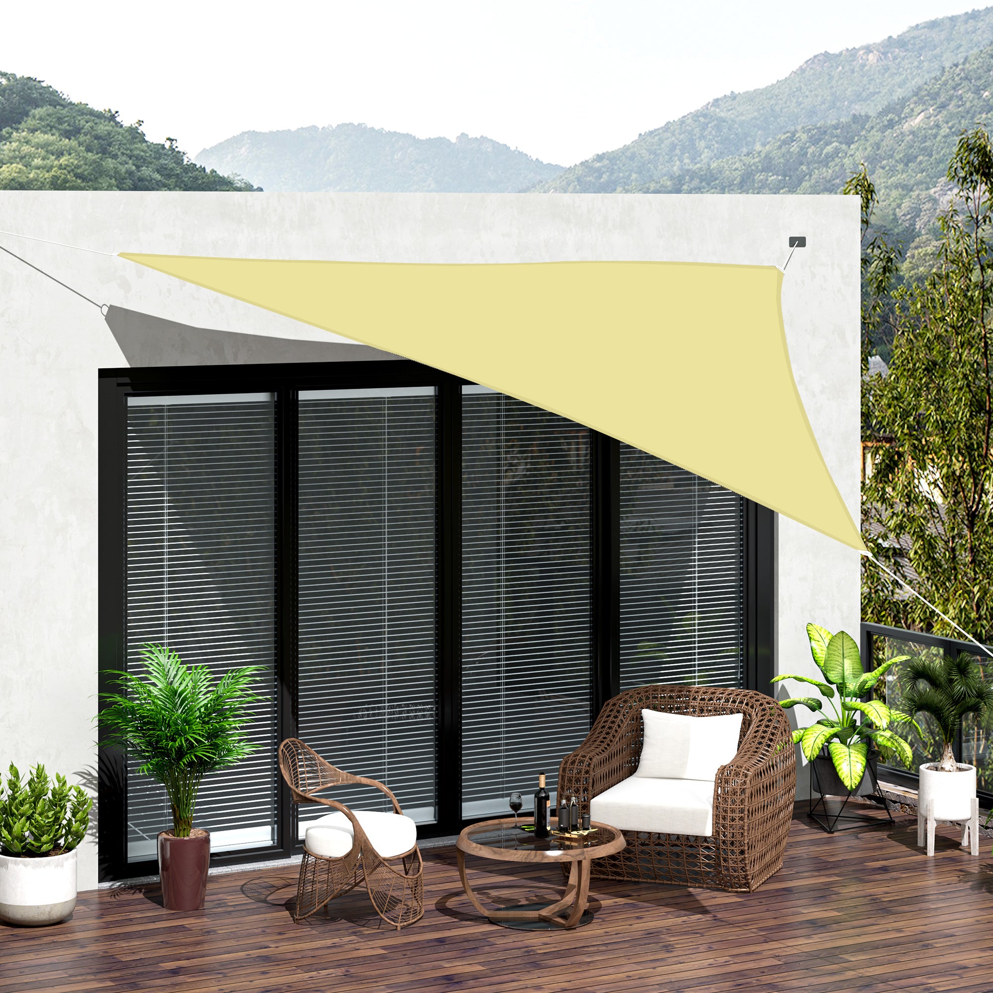 Vela de Sombra Triangular 6x6x6 m Cor de Areia