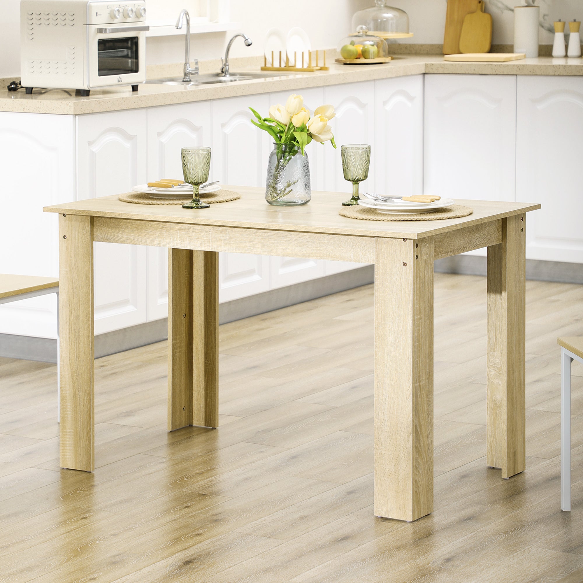 Mesa de Sala de Jantar Retangular 120x69x75 cm - Cor de Carvalho