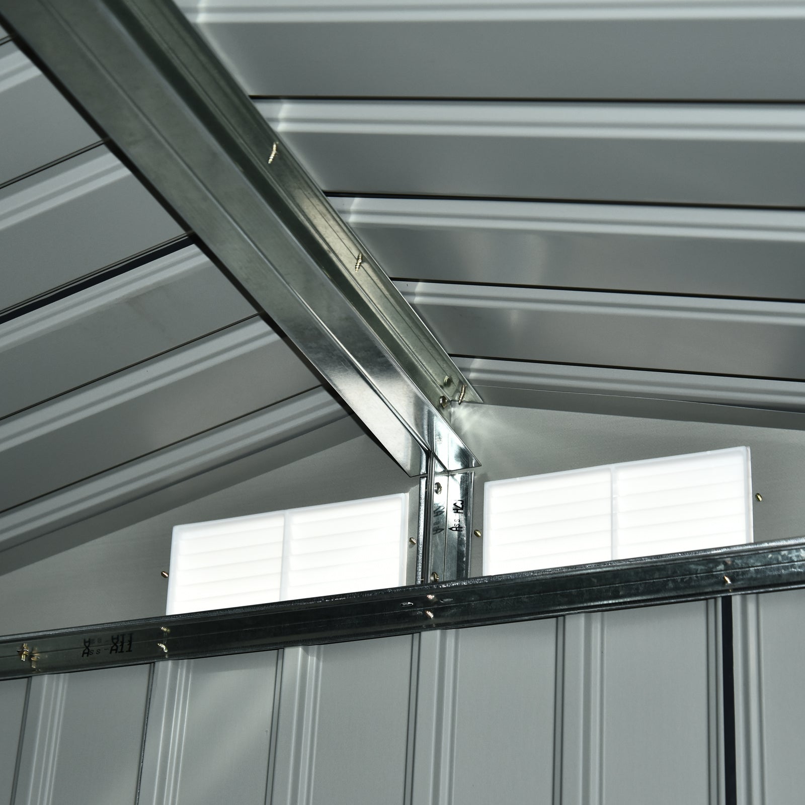Abrigo de Jardim 150x130x186 cm Cor Cinza - Aço Galvanizado