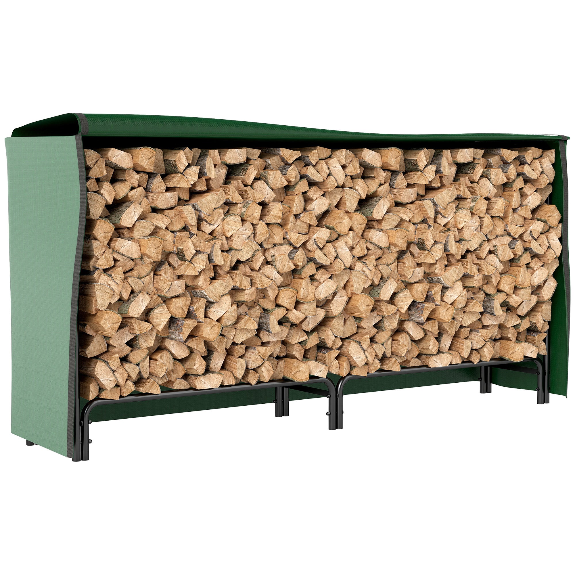 Suporte para Lenha de Metal Ajustável 200x36x99 cm - Cor Preto