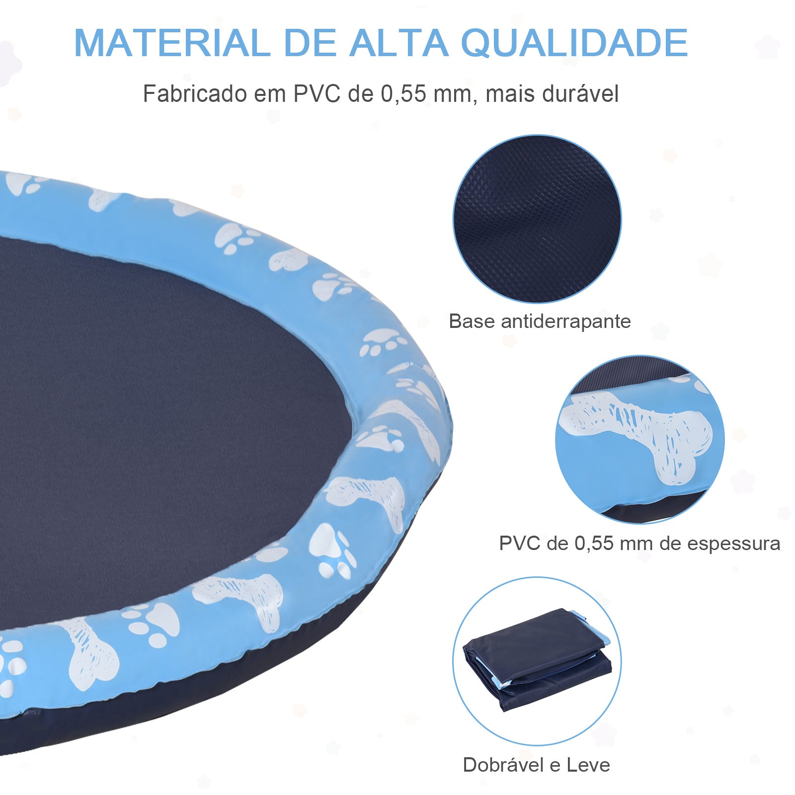 Tapete Aquático para Animais de Estimação 170 cm Azul