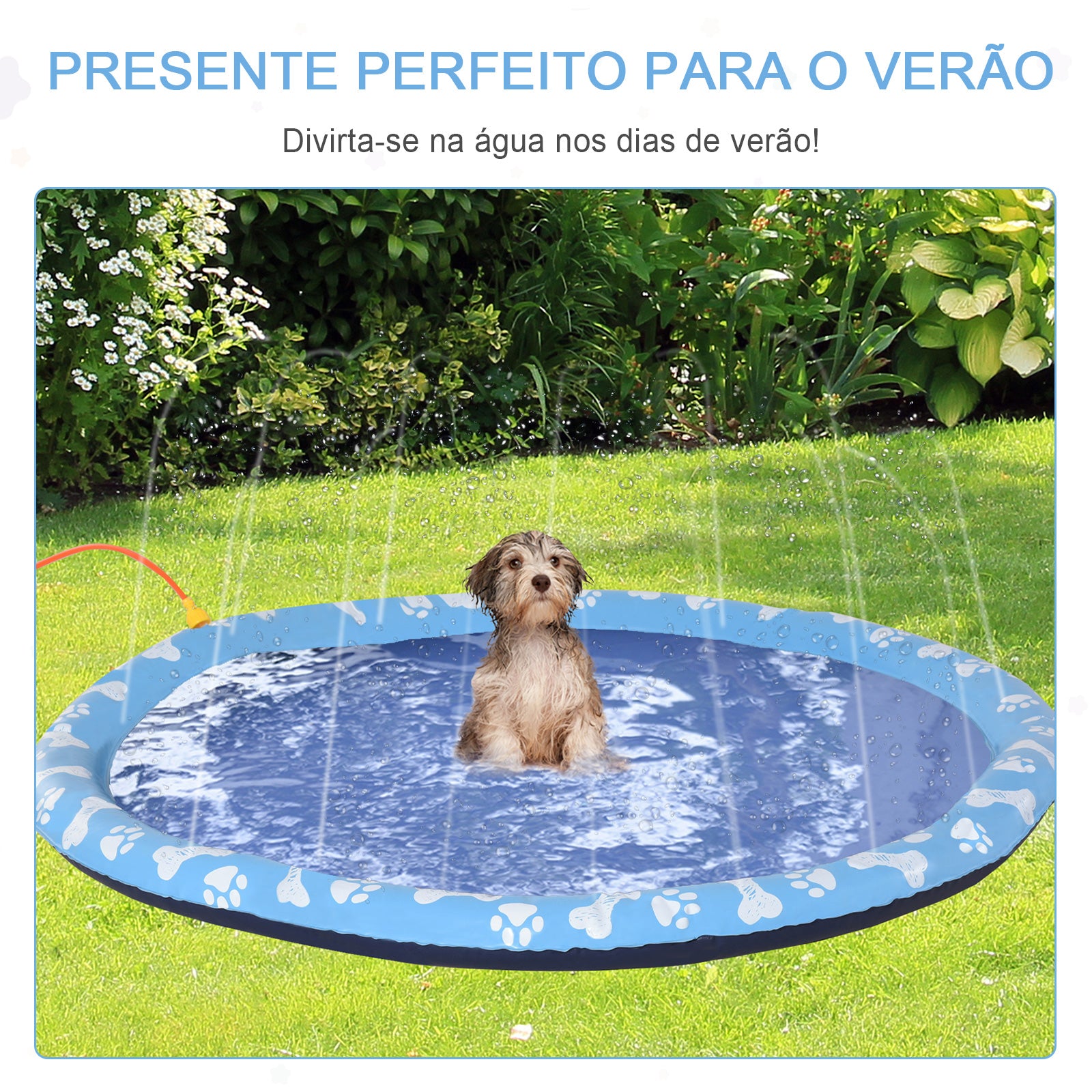 Tapete Aquático para Animais de Estimação 170 cm Azul