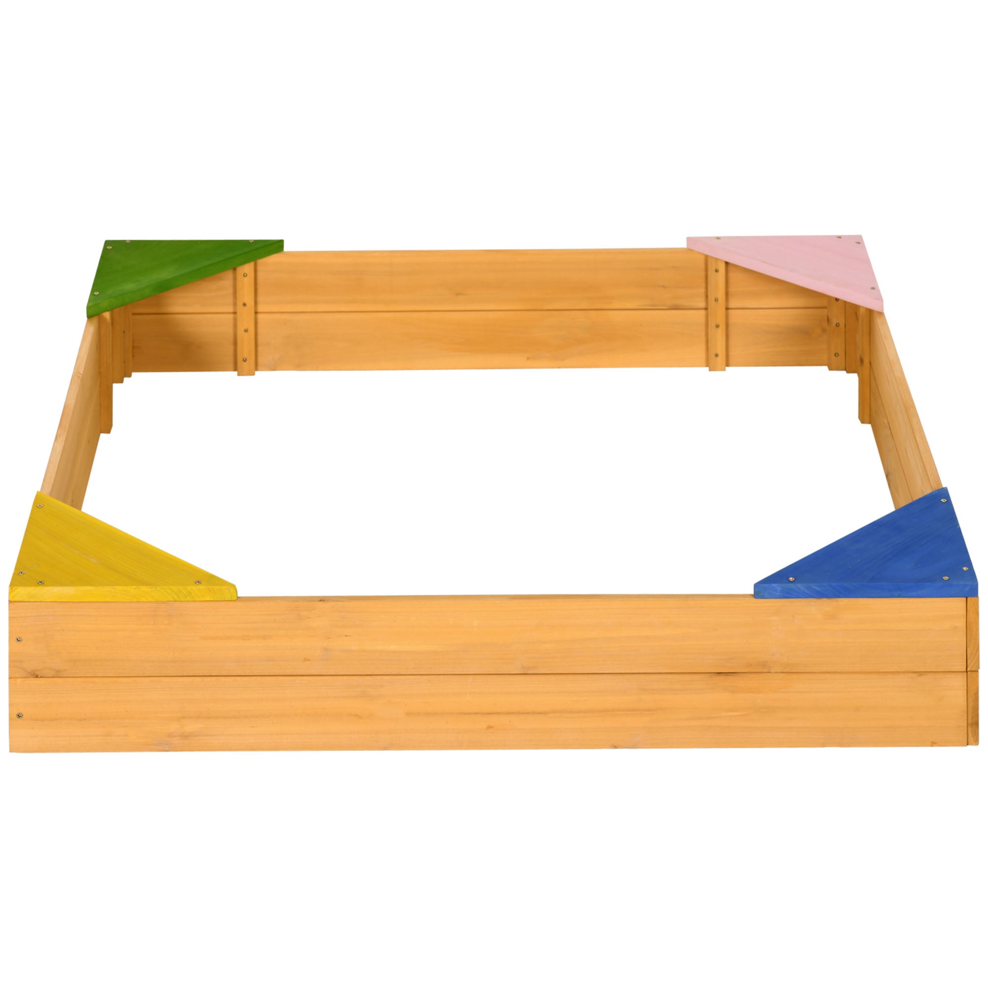Caixa de Areia para Crianças – 109x109x19,8 cm – Cor de Madeira Natural