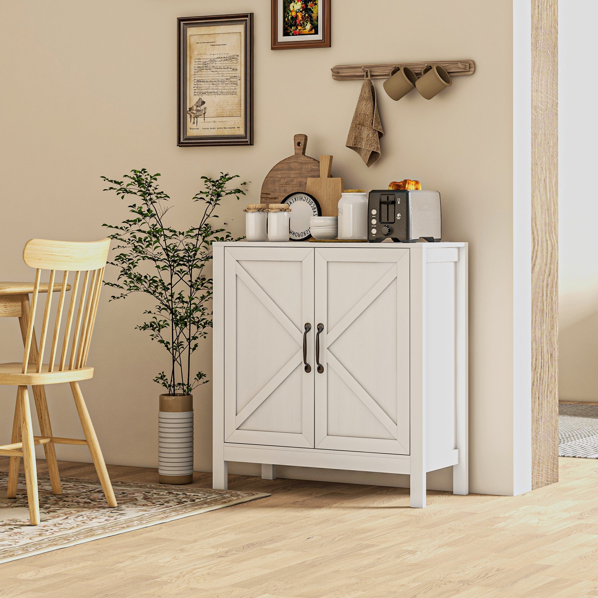 Aparador Moderno com Prateleira Ajustável 80x35x85 cm Branco