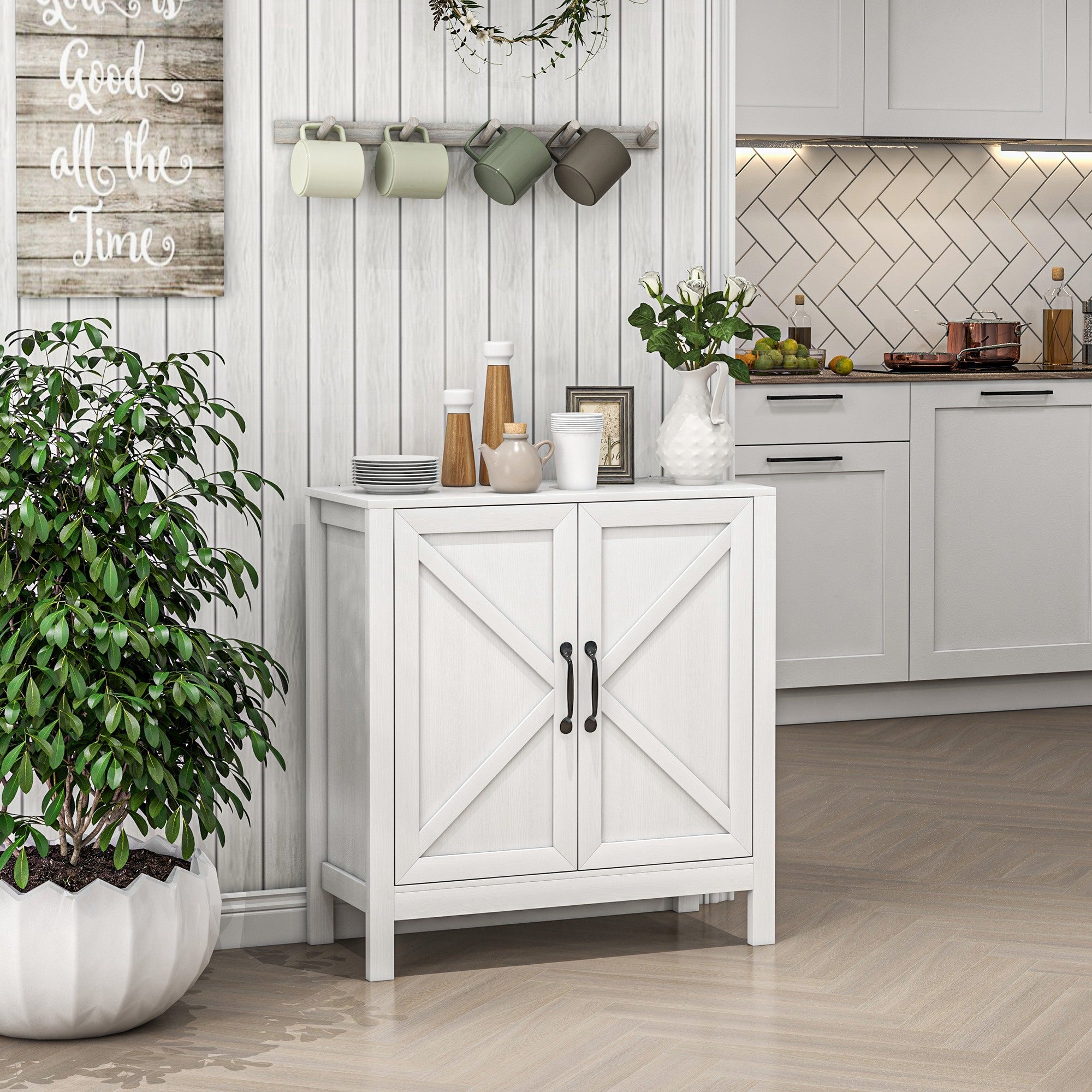Aparador Moderno com Prateleira Ajustável 80x35x85 cm Branco