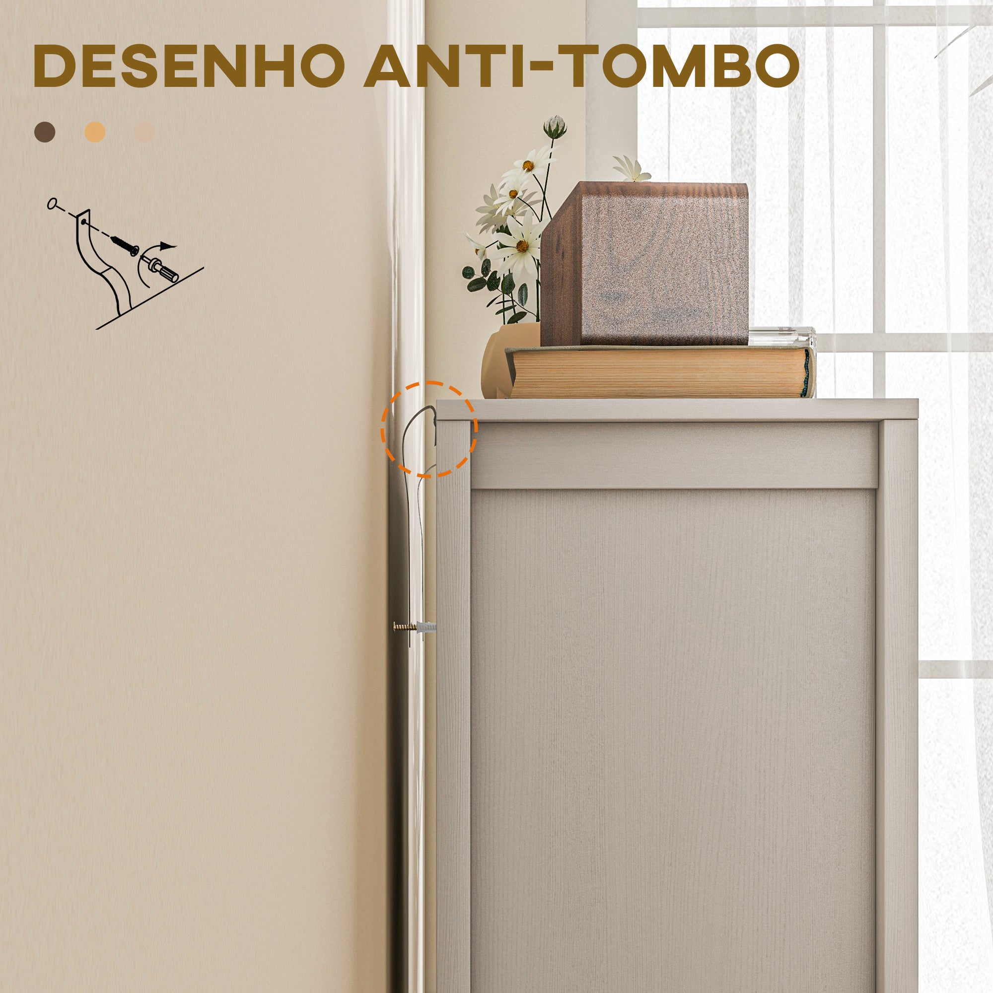 Aparador Moderno com Prateleira Ajustável 80x35x85 cm Branco