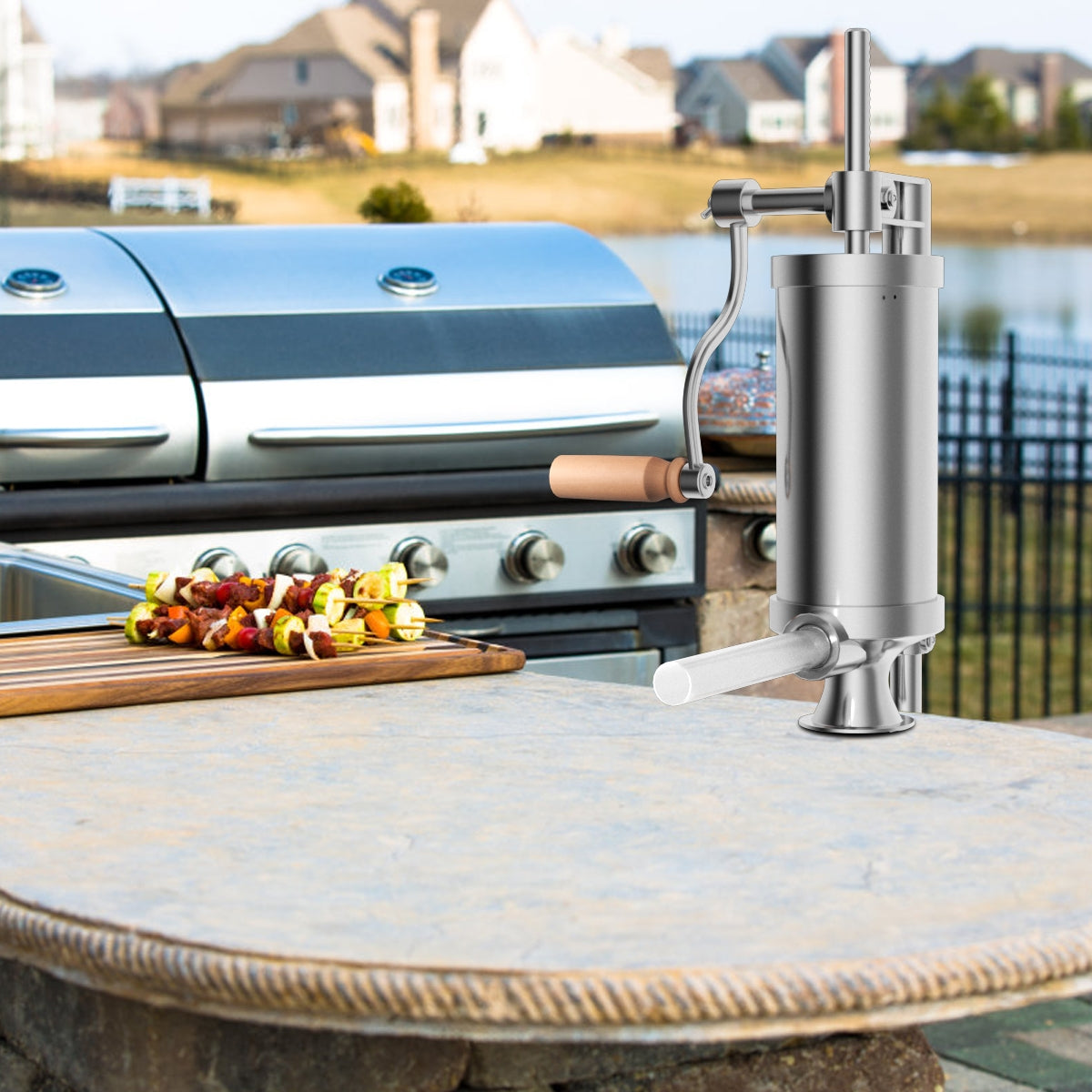 Máquina para Encher Salsichas com Seringa e 4 Tubos de Enchimento 2,5kg