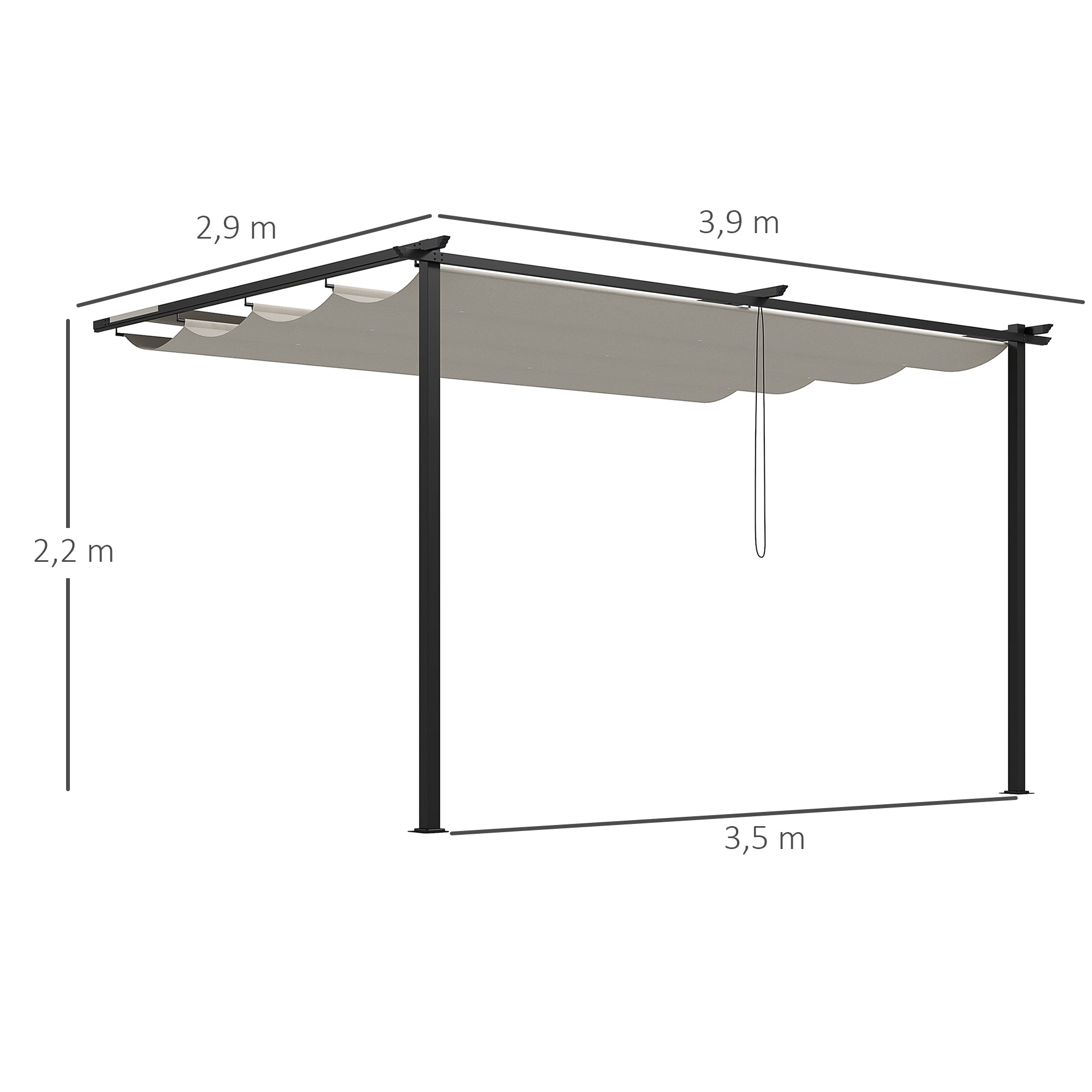Pérgola de Jardim 390x290x220 cm Cor Creme Branco