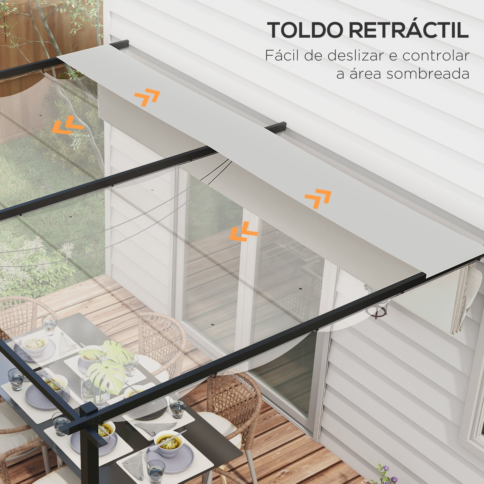 Pérgola de Jardim 390x290x220 cm Cor Creme Branco
