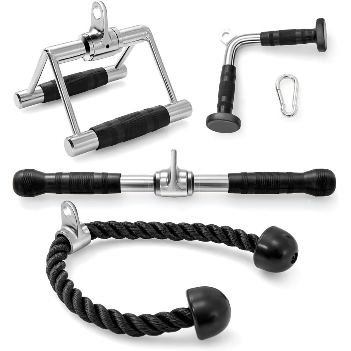Conjunto de 4 Acessórios para Máquina de Cabo de Musculação - Fortaleça os seus músculos em casa!