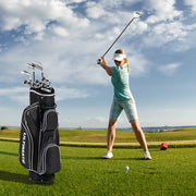 Conjunto Completo de Golfe para Mulher com 460CC 1 Driver 3 Fairway 4 Hybrid 6 7 8 9 & P Ferros e Putter Conjunto de Taco de Golfe Preto