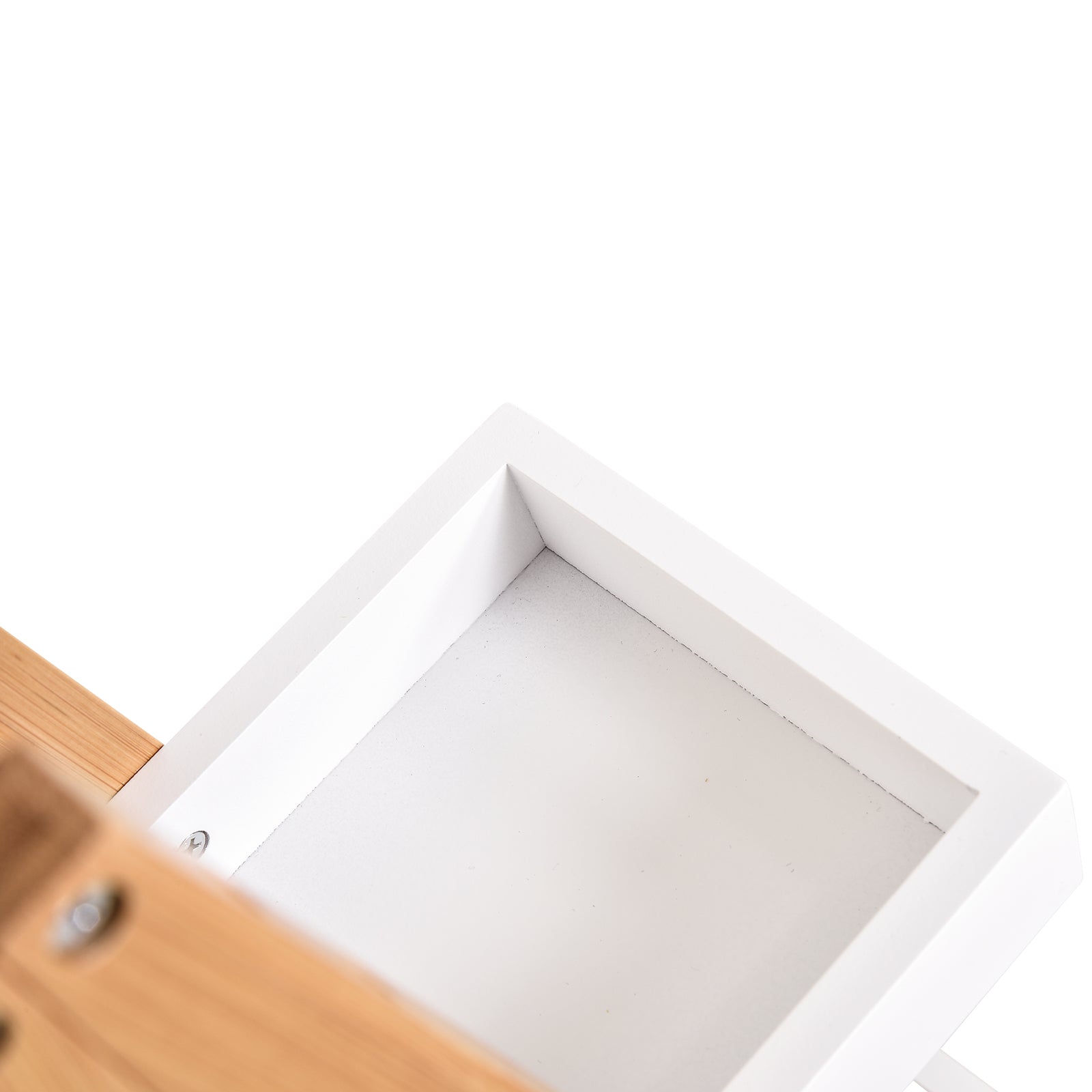 Estante de Bambú para Casa de Banho 30x18x81cm - Madeira Natural e Branco
