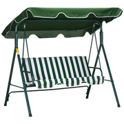 Baloiço de Jardim 3 Lugares 172x110x153cm Verde e Branco