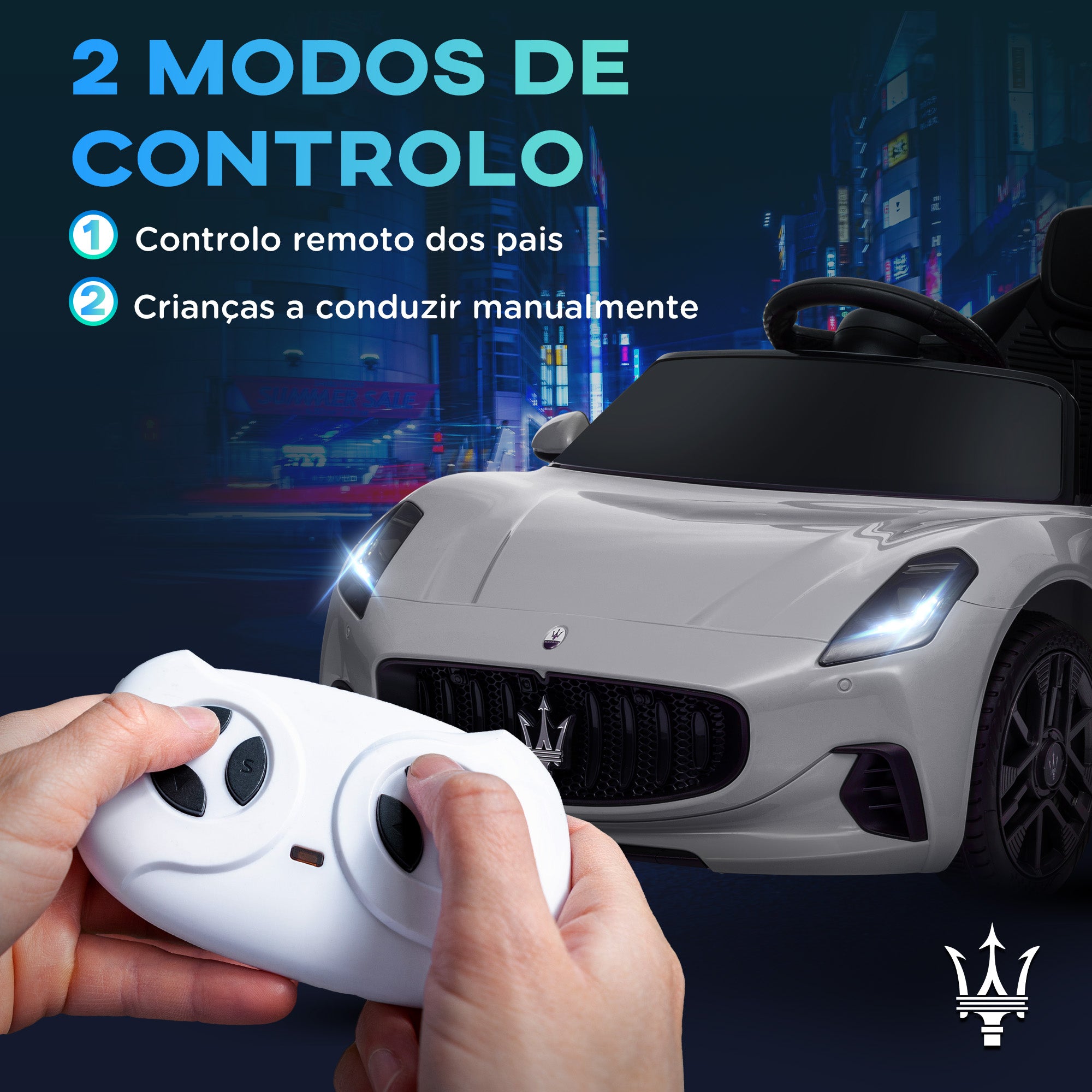 Carro Elétrico para Crianças 98x59x43 cm Cinza