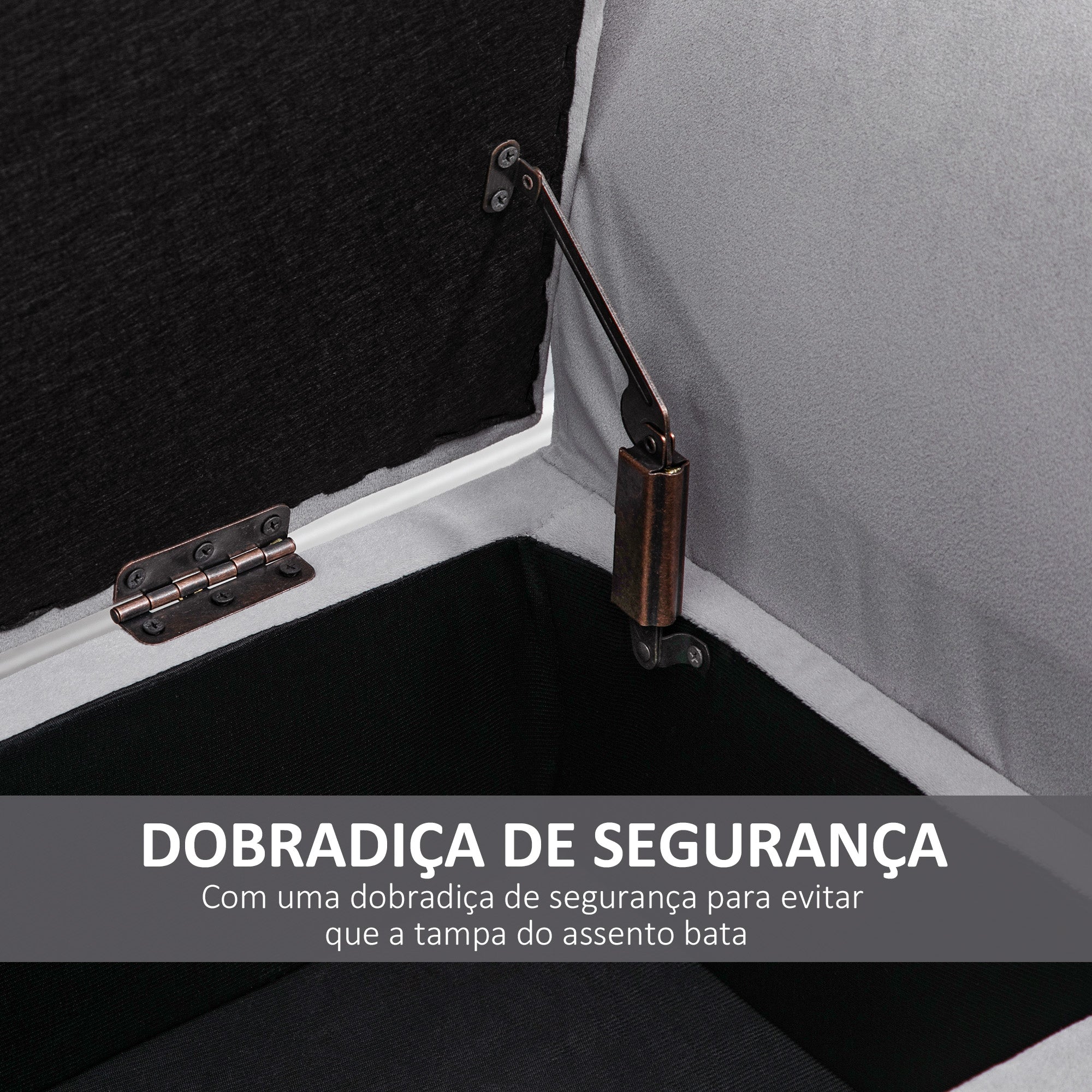 Banco Estofado em Veludo Cinza Claro 111,5x41x65 cm