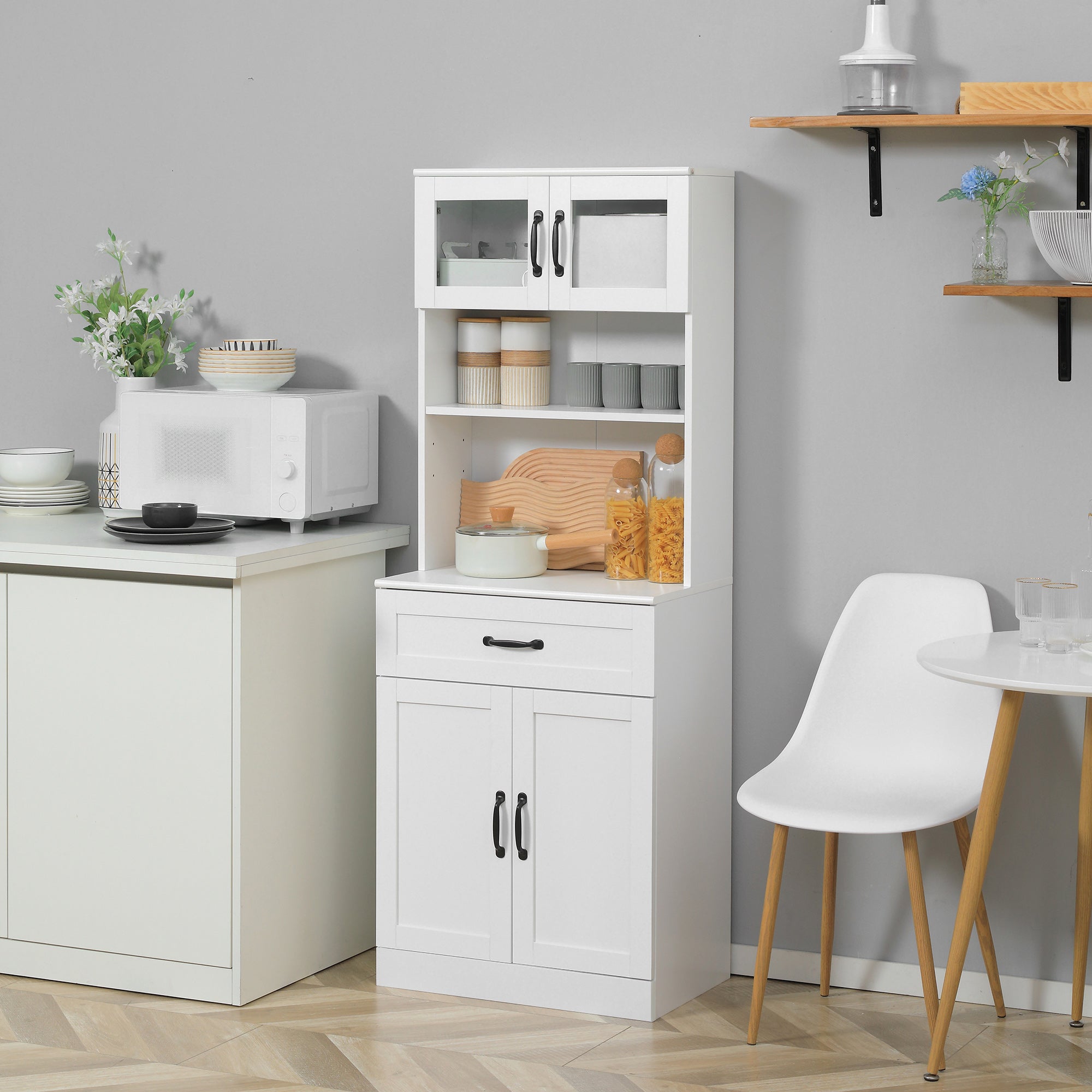 Armário de Cozinha Moderno Branco 60x38x161 cm