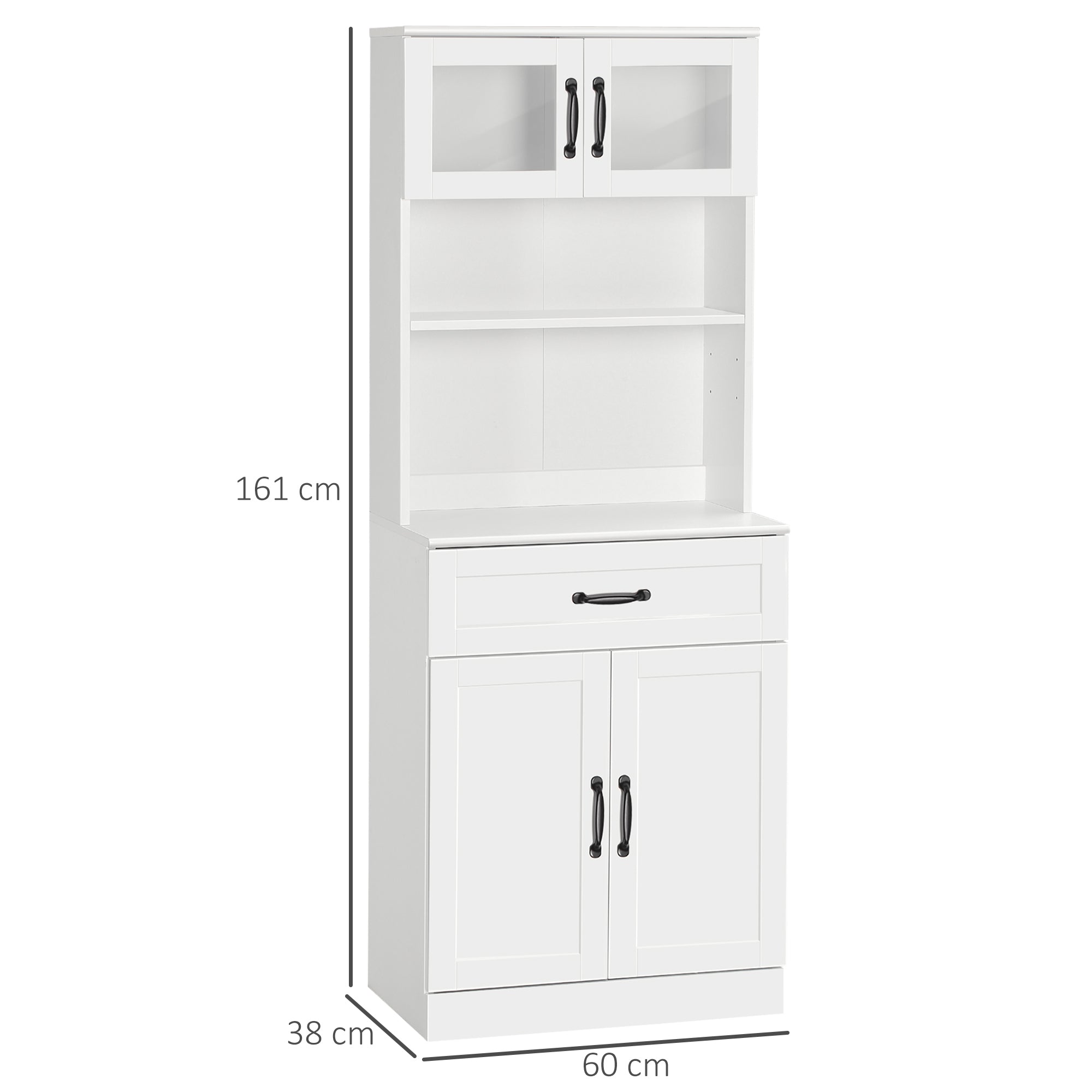 Armário de Cozinha Moderno Branco 60x38x161 cm