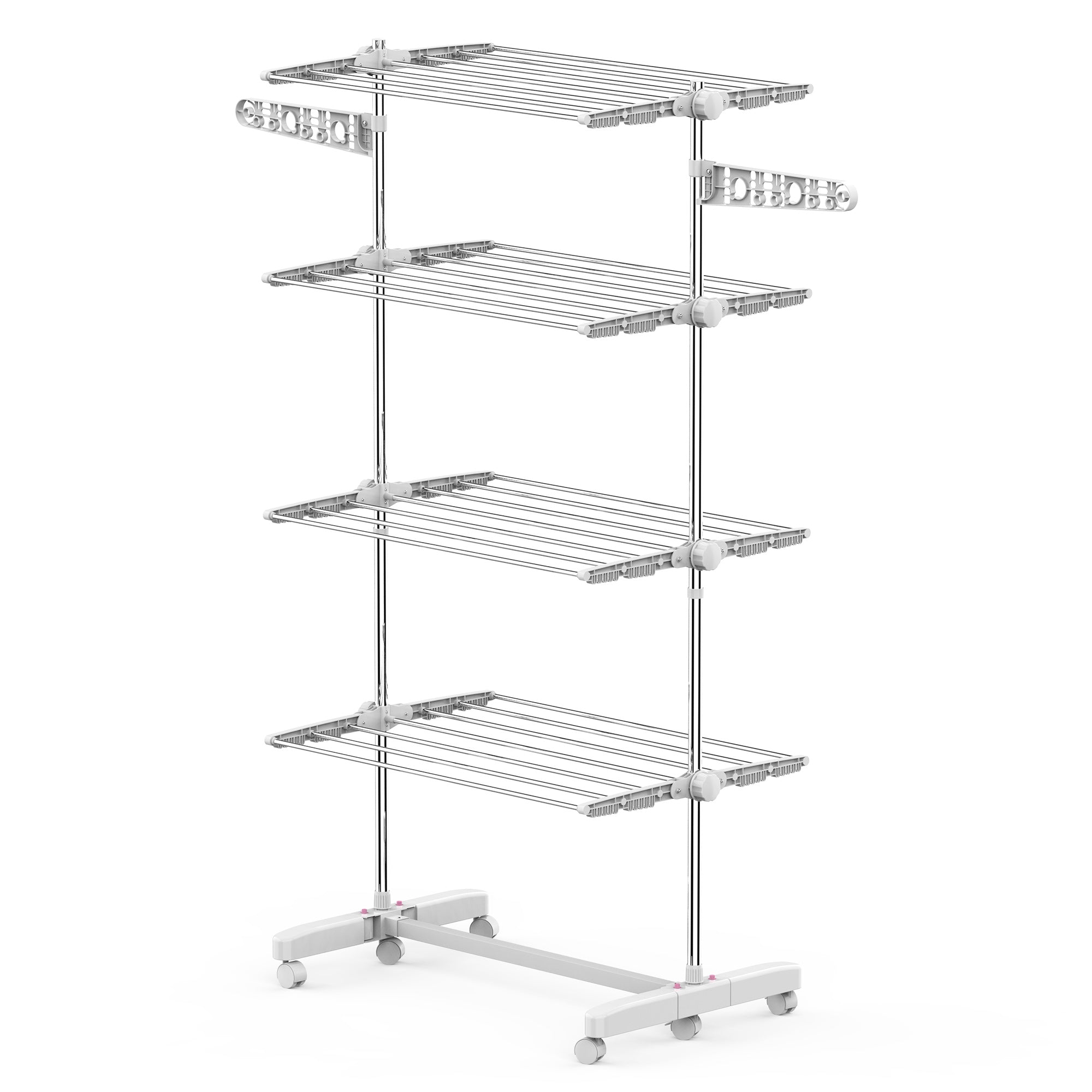 Estendal de Roupa Vertical Dobrável 142x55x172 cm Branco e Prata