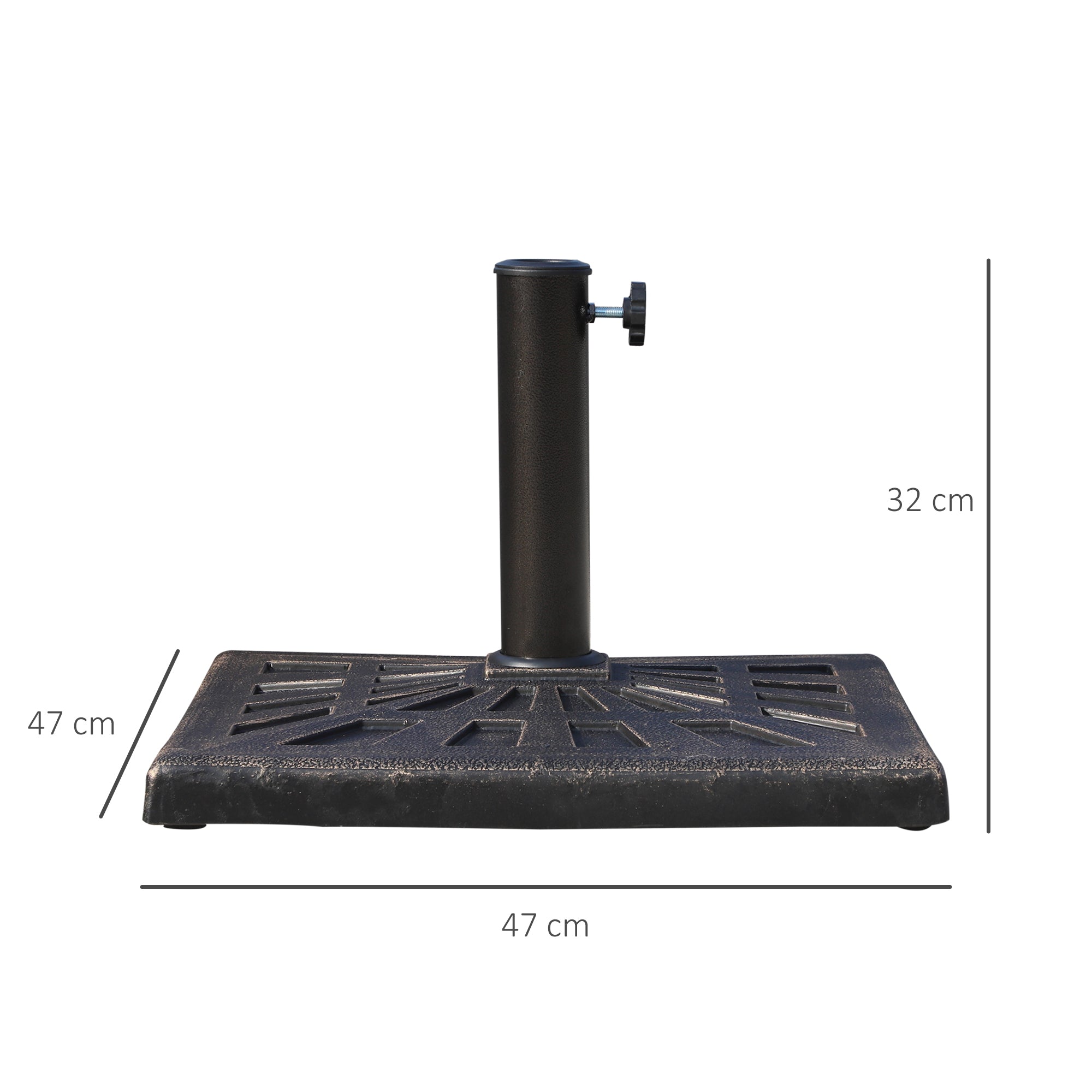 Base para Chapéu de Sol 47x47x32 cm Preto e Bronze