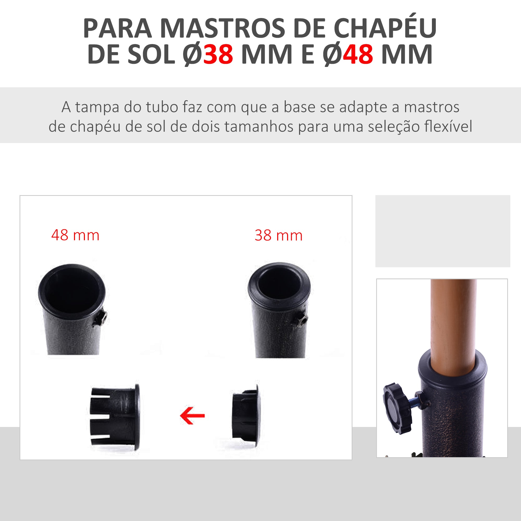 Base para Chapéu de Sol 47x47x32 cm Preto e Bronze