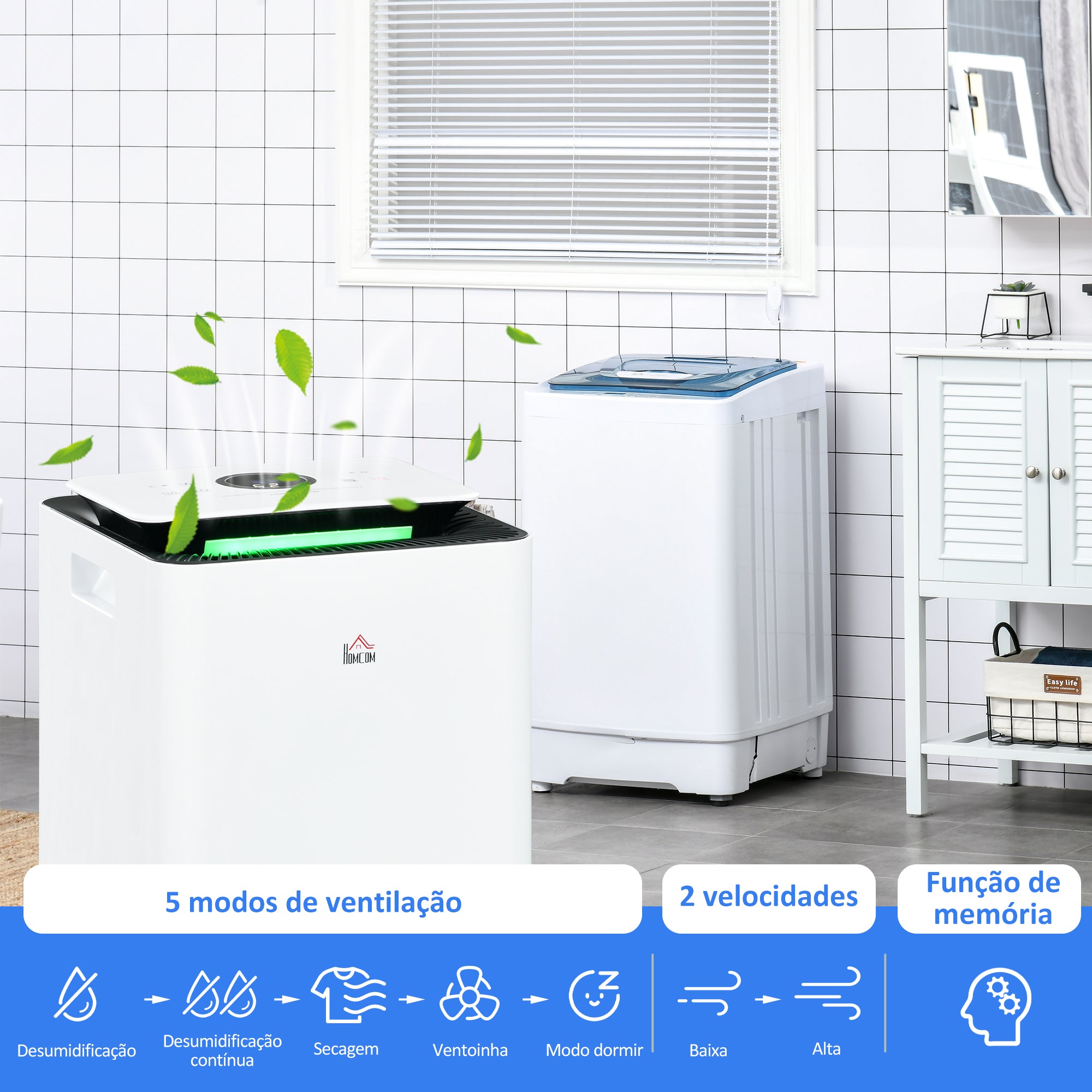 Desumidificador Elétrico – 25x25x50,5 cm – Branco – ABS