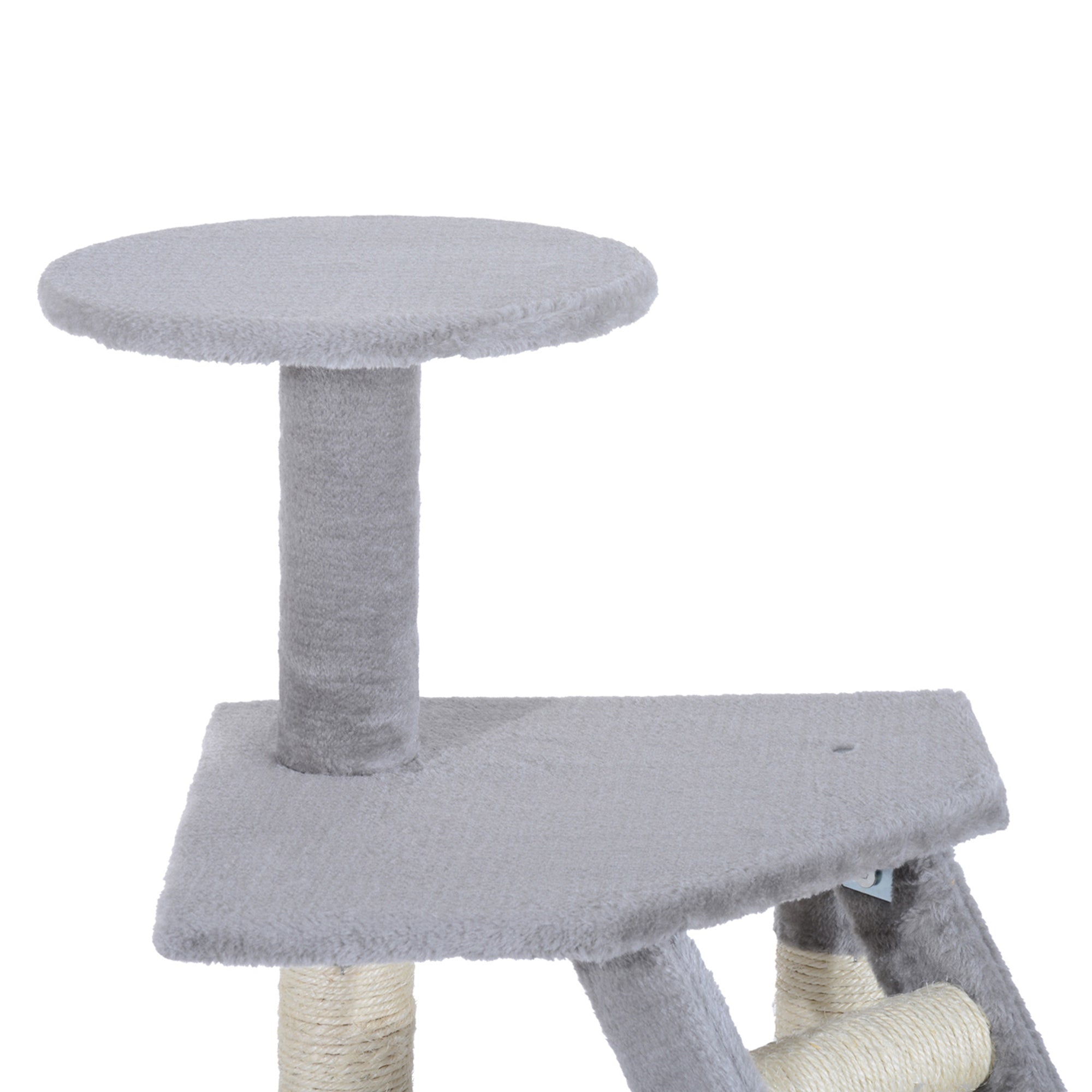 Arranhador para Gatos Cinzento 55x40x125cm - Centro de Atividades com Postes e Caverna