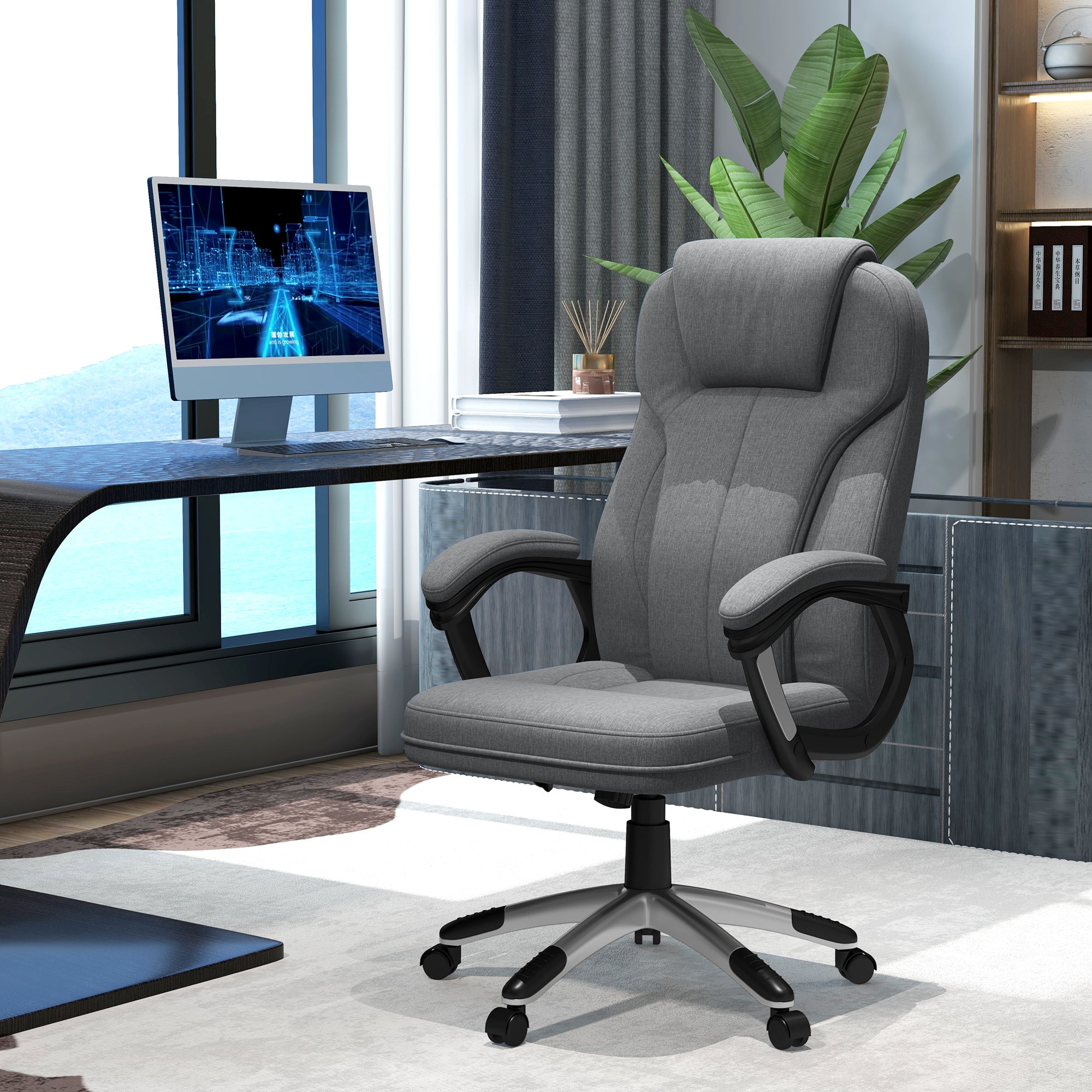Cadeira de Escritório Ergonómica Cinzenta 66x75x110-120 cm