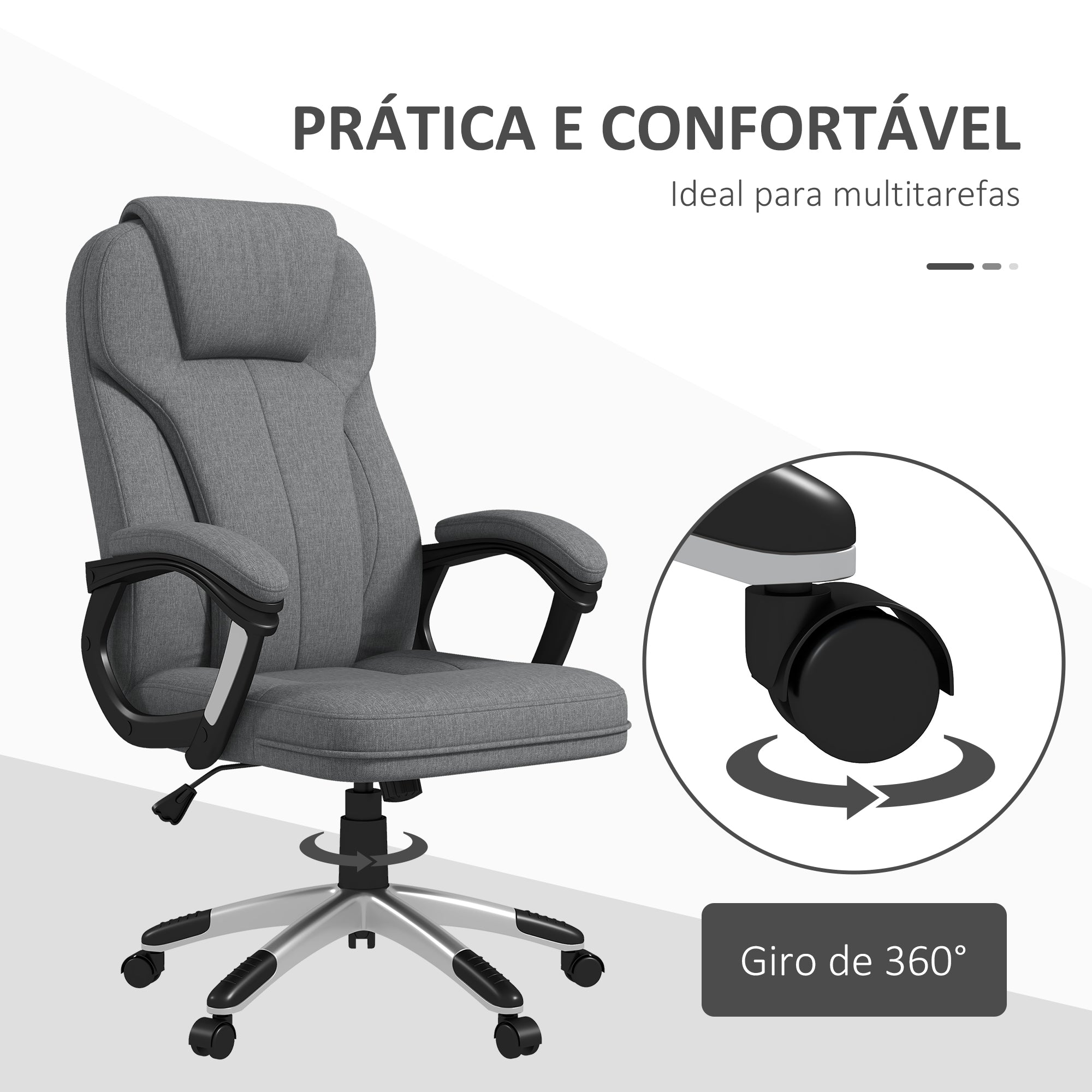Cadeira de Escritório Ergonómica Cinzenta 66x75x110-120 cm