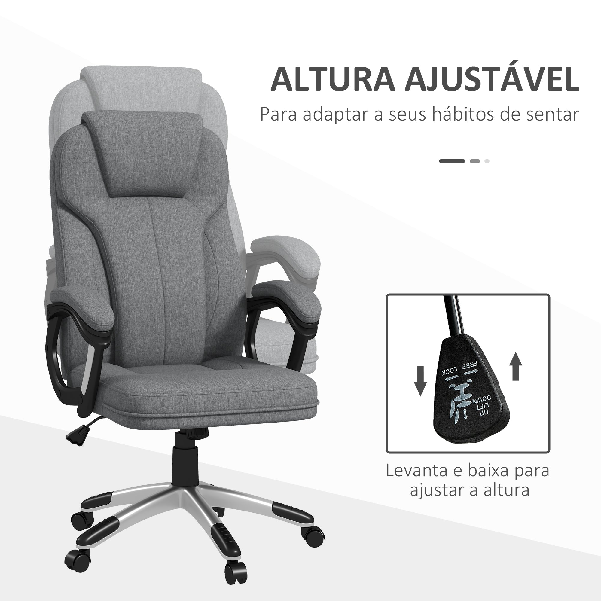 Cadeira de Escritório Ergonómica Cinzenta 66x75x110-120 cm