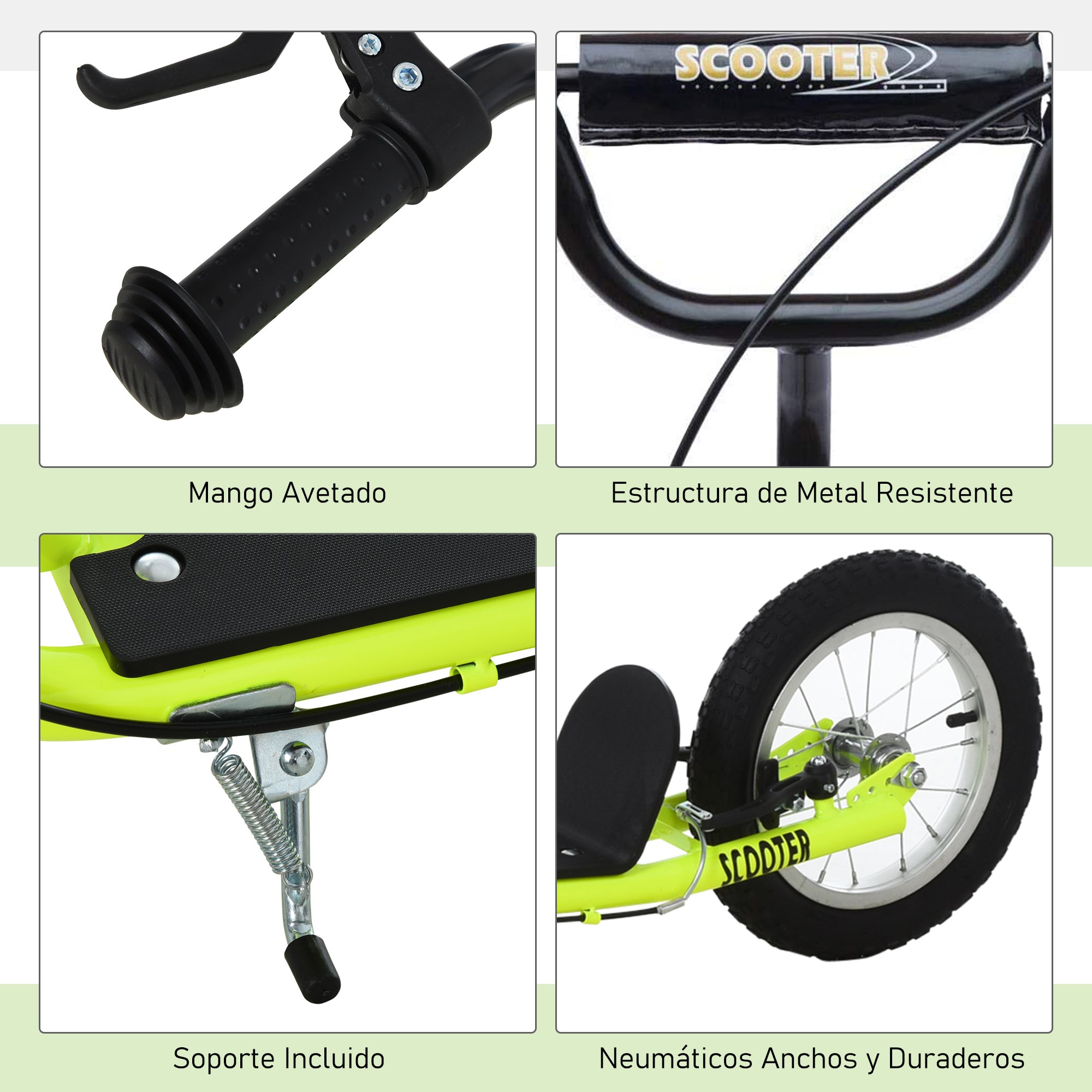 Trotinete para Crianças Amarela 135x58x88-94 cm