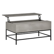 Mesa de Centro Elevável Versátil 90x60,5x45,5 cm - Cinzento e Preto