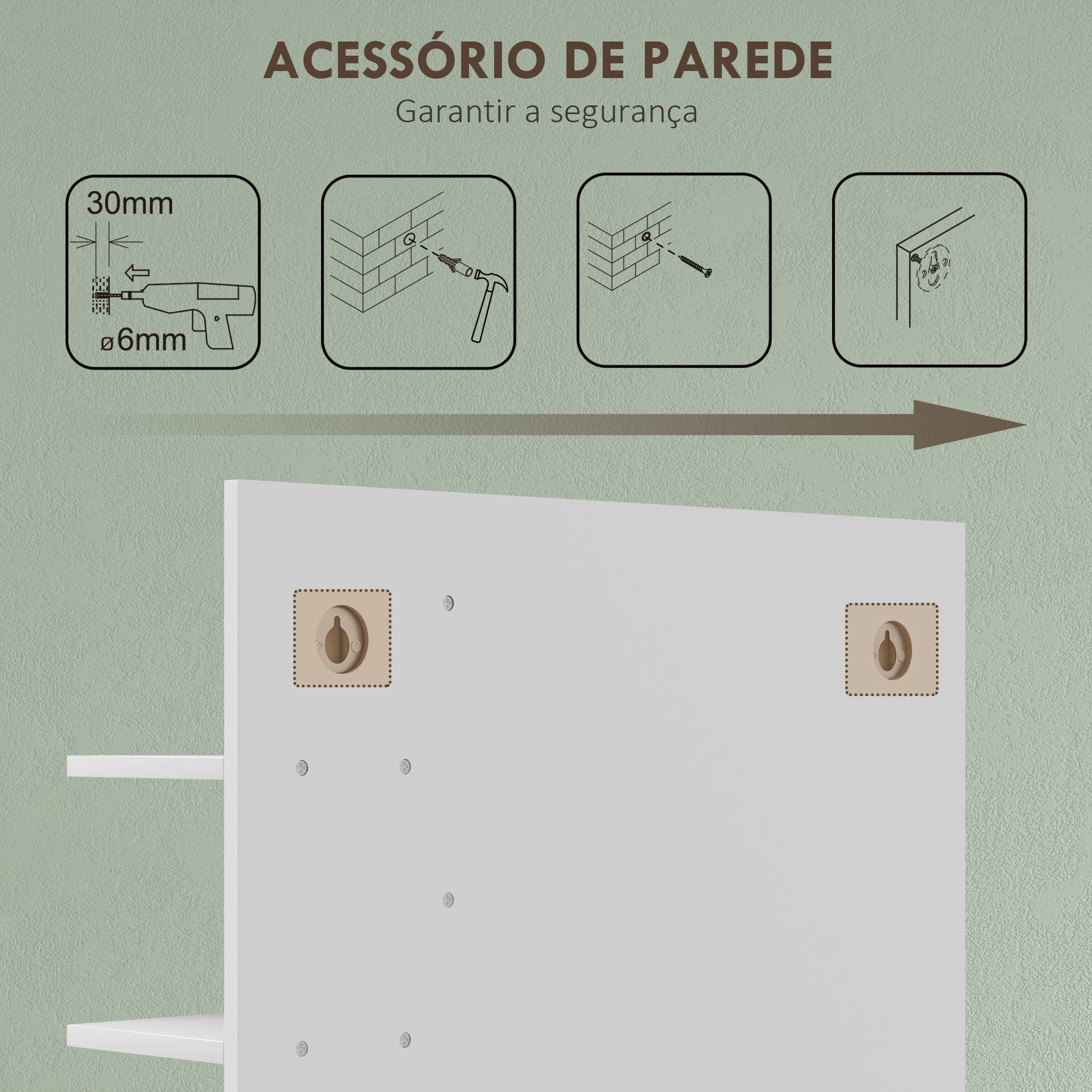 Espelho de Casa de Banho com 4 Prateleiras de Armazenamento 45x15x58,5 cm - Branco