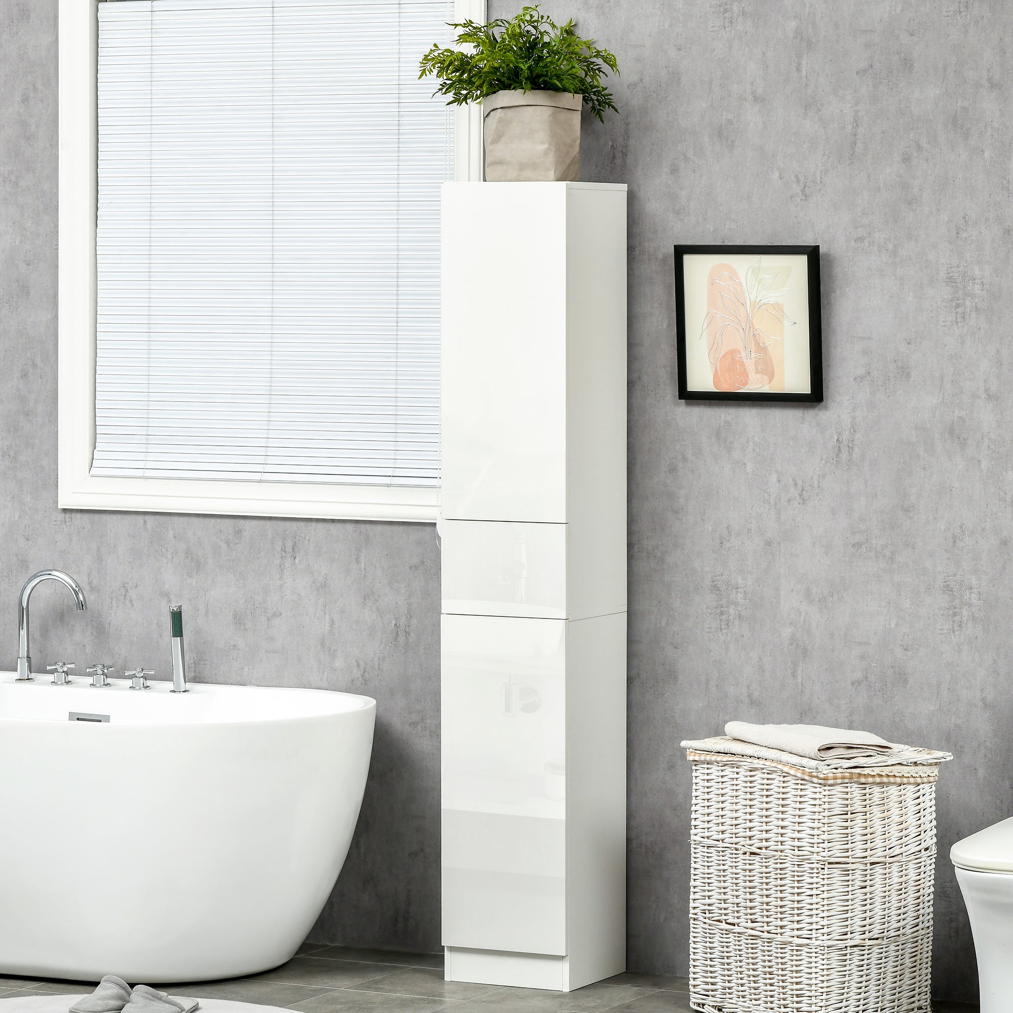 Coluna Casa de Banho 30x28x170 cm Branco - Estilo Moderno e Funcional