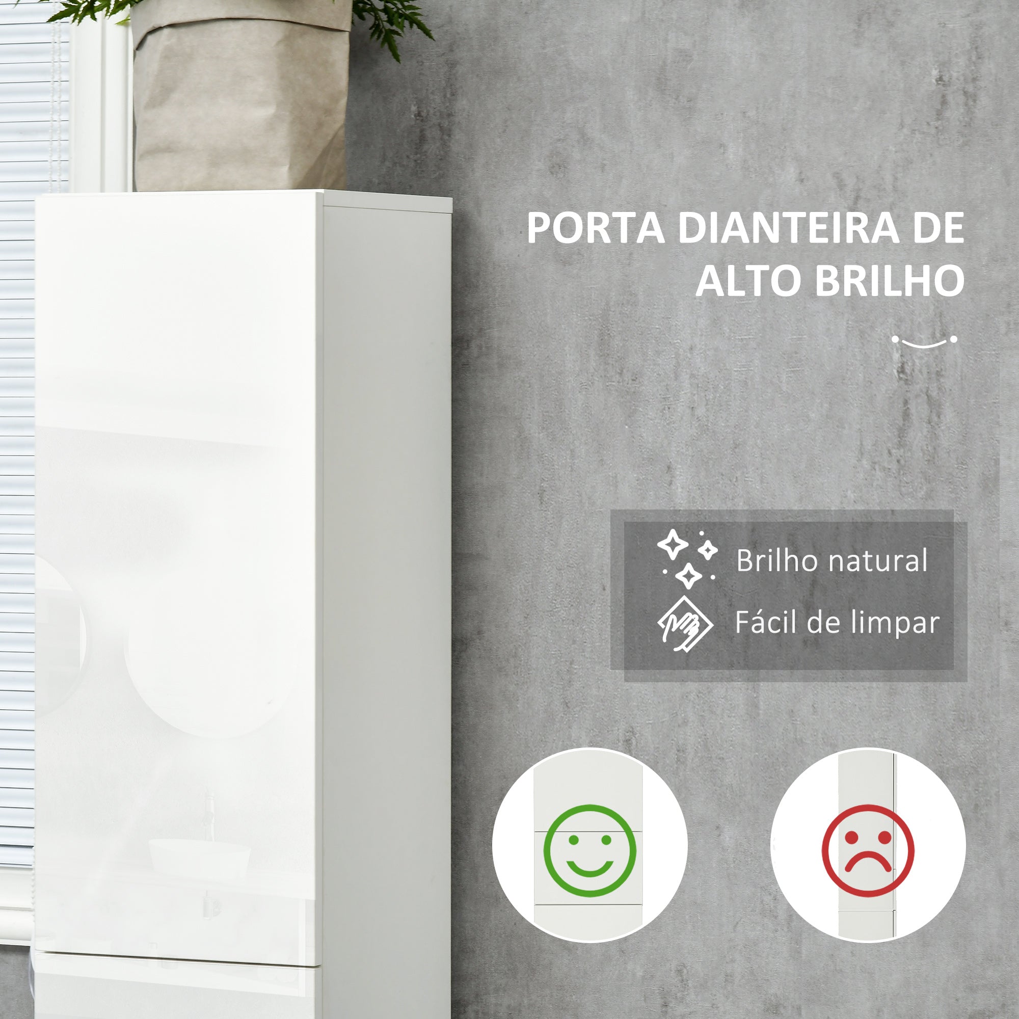 Coluna Casa de Banho 30x28x170 cm Branco - Estilo Moderno e Funcional