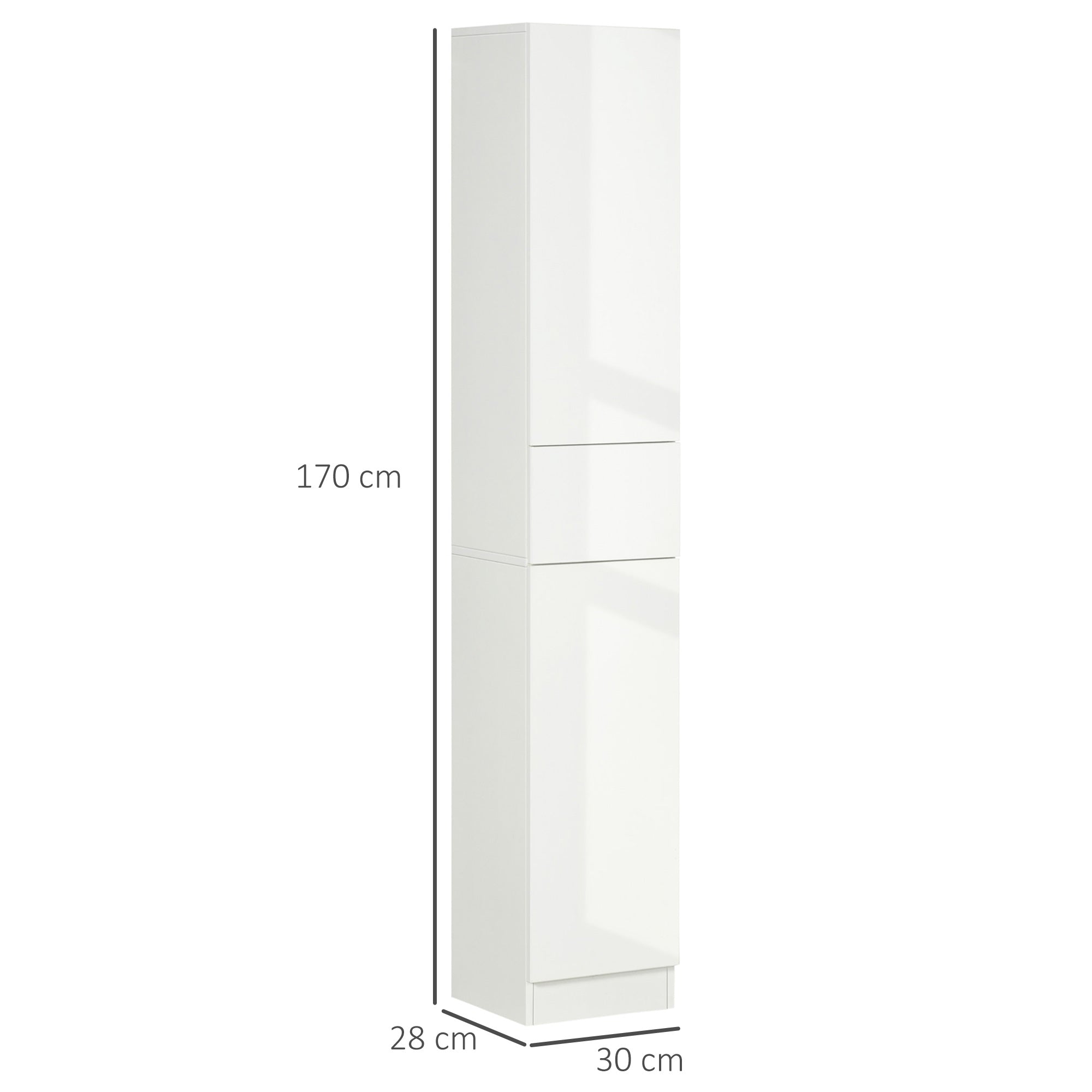 Coluna Casa de Banho 30x28x170 cm Branco - Estilo Moderno e Funcional