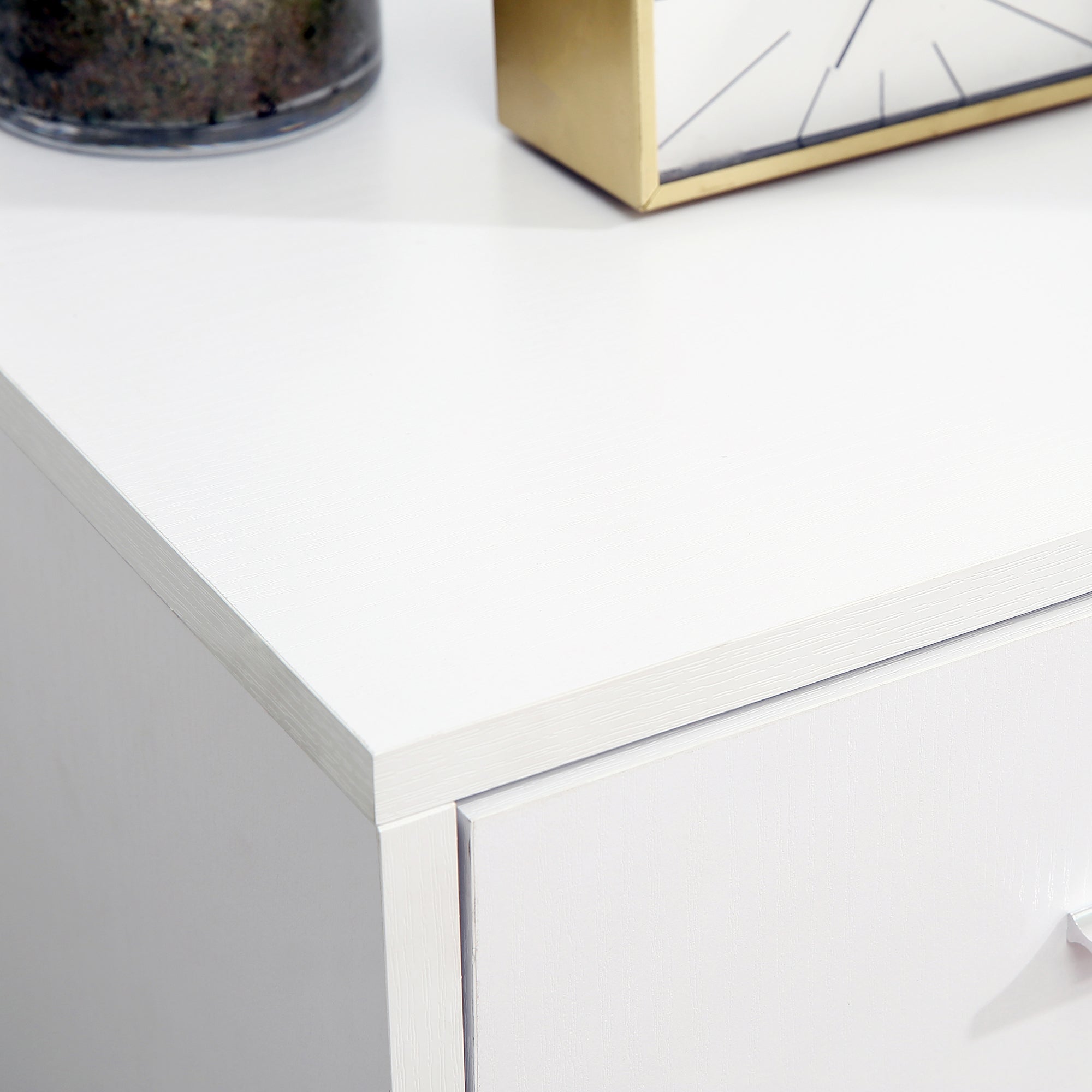 Armário de Escritório com 3 Gavetas e Prateleira Ajustável 80x40x65cm Branco