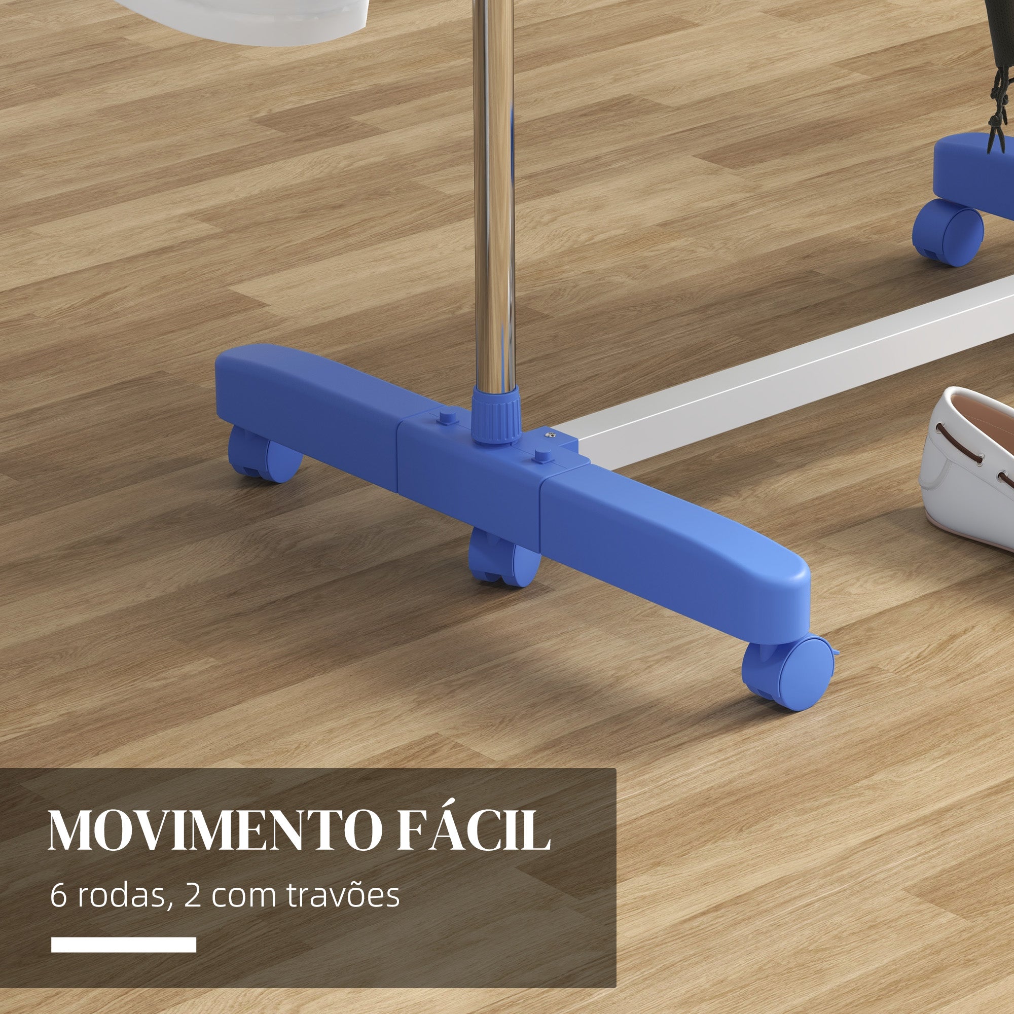 Estendal Vertical Dobrável de 4 Níveis - Azul (142x55x172 cm)