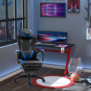 Cadeira Gaming Ergonómica com Encosto Ajustável 65x70x117-125cm Azul