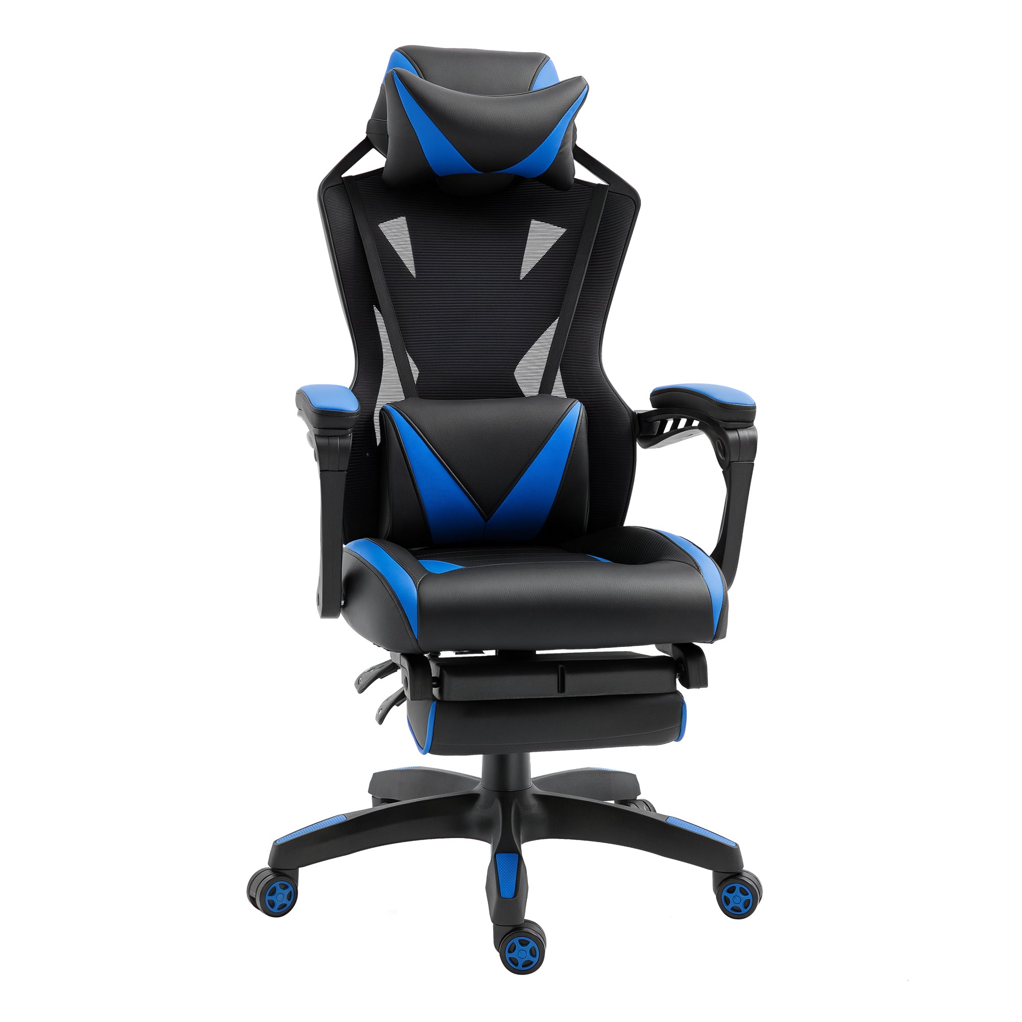 Cadeira Gaming Ergonómica com Encosto Ajustável 65x70x117-125cm Azul