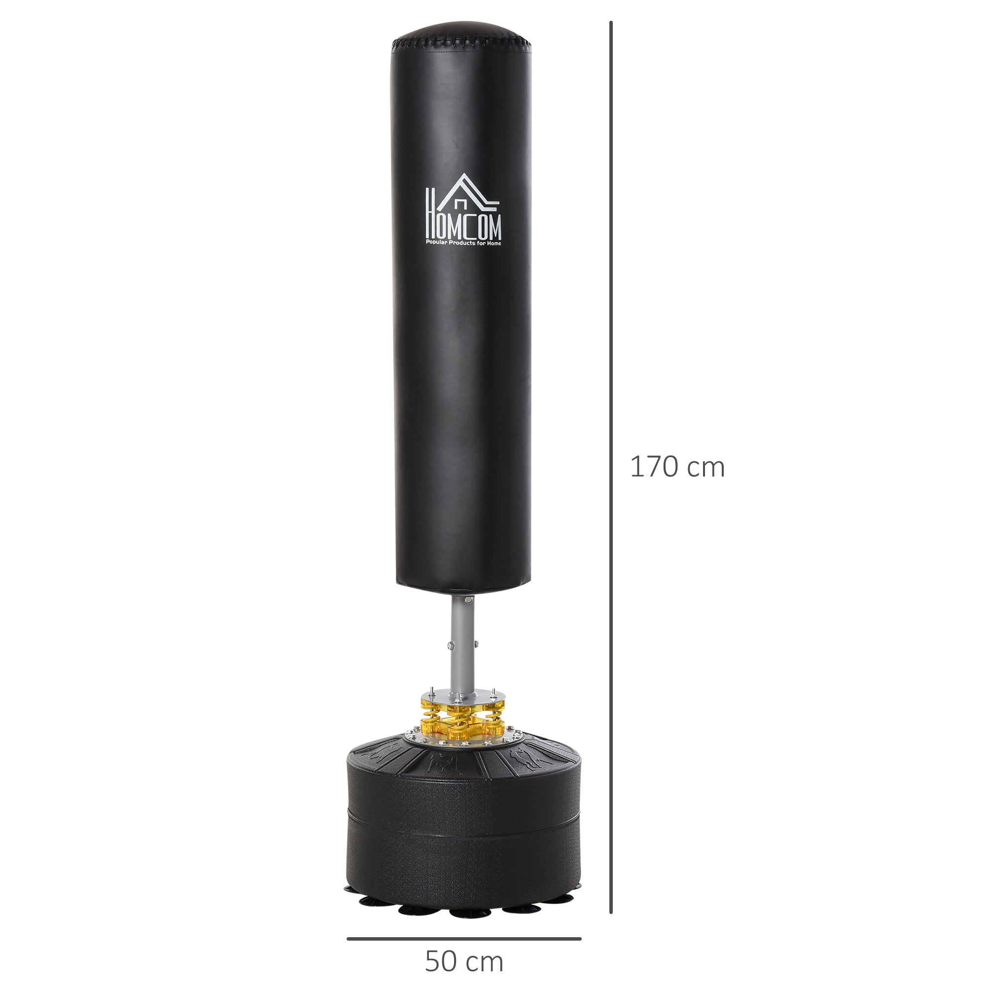 Saco de Boxe de Pé para Adultos - Ø50x 170 cm - Cor Preto