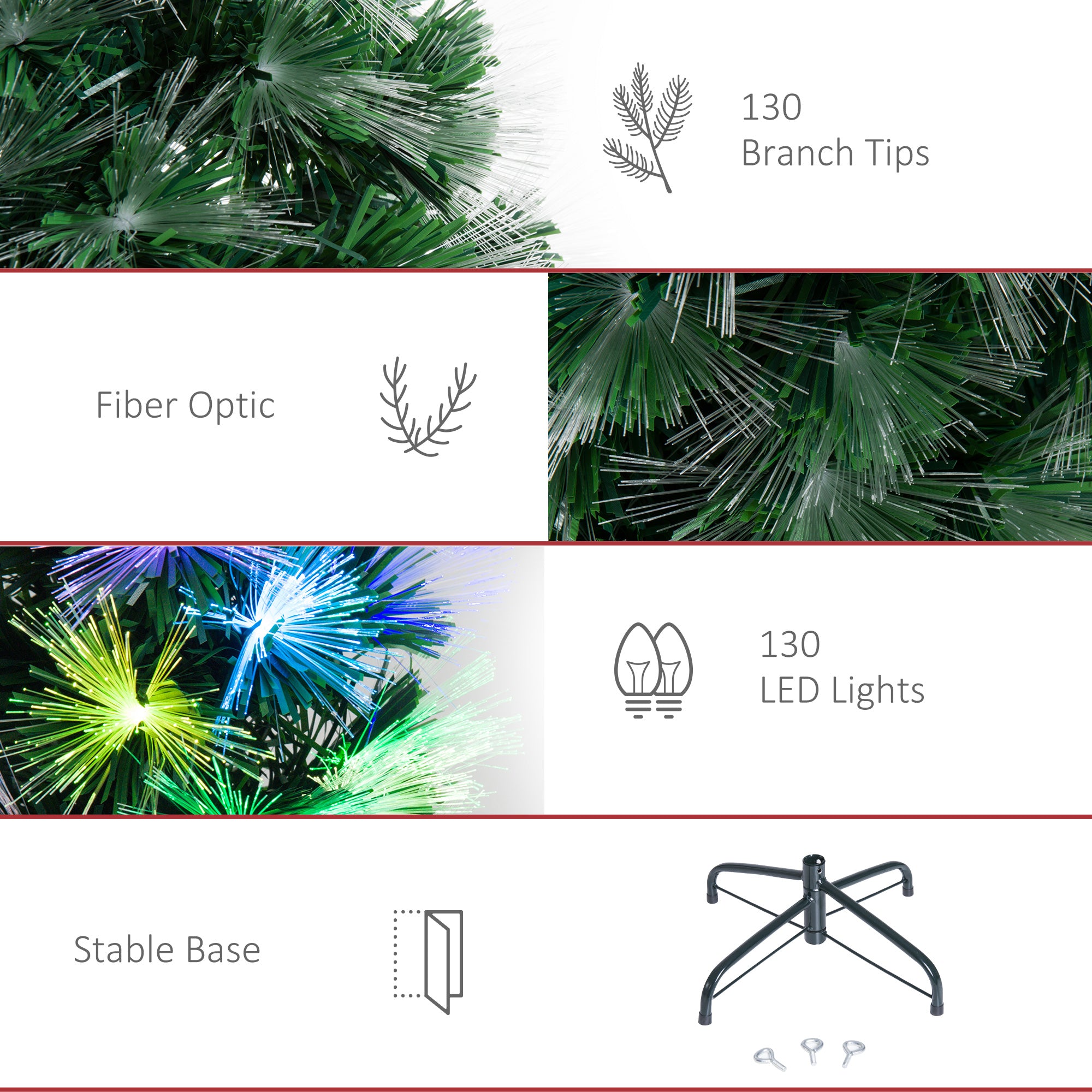 Árvore de Natal Verde 120cm com Luzes LED Multicoloridas Ø66x120 cm