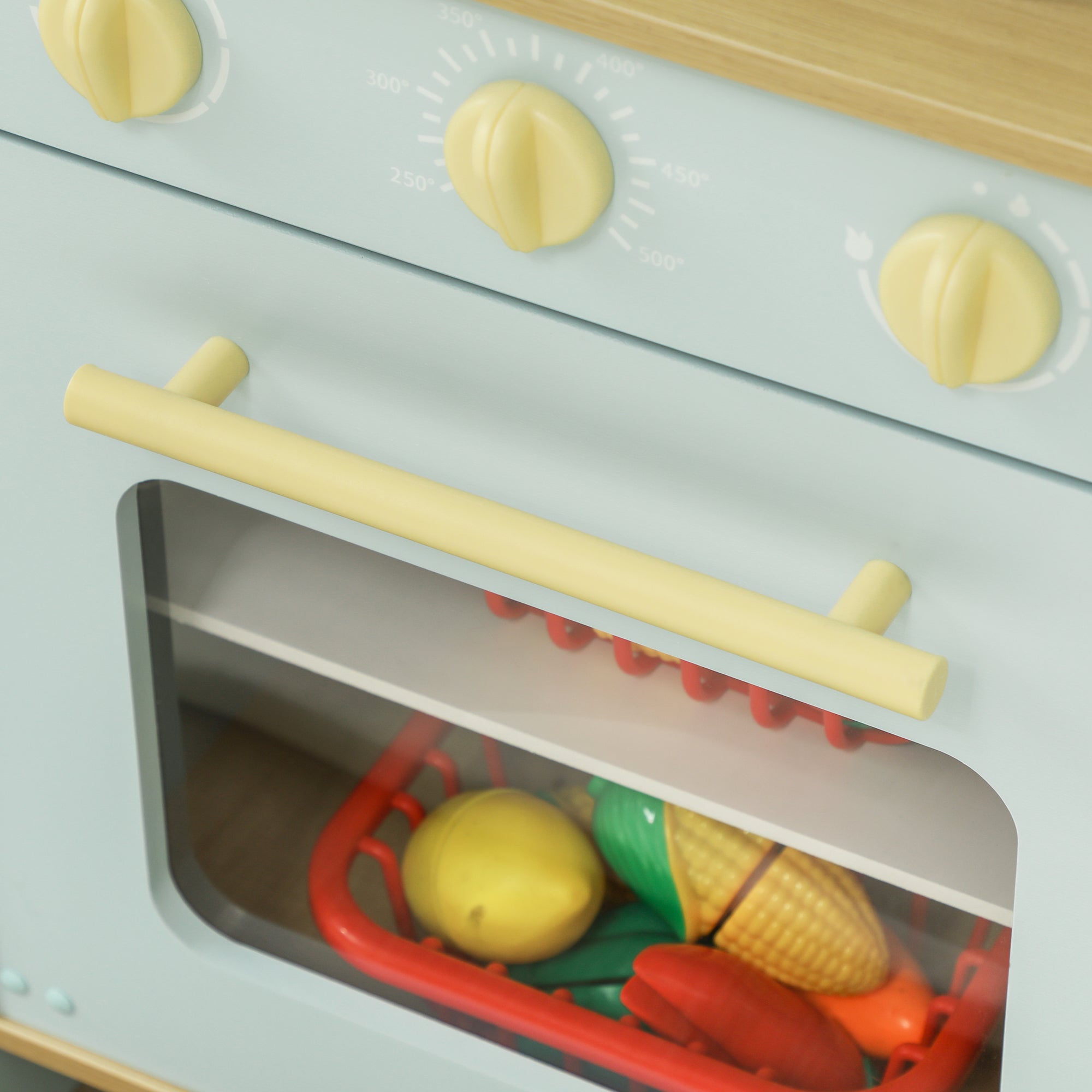 Cozinha de Madeira para Crianças - 72x33x85,2 cm - Azul e Branco
