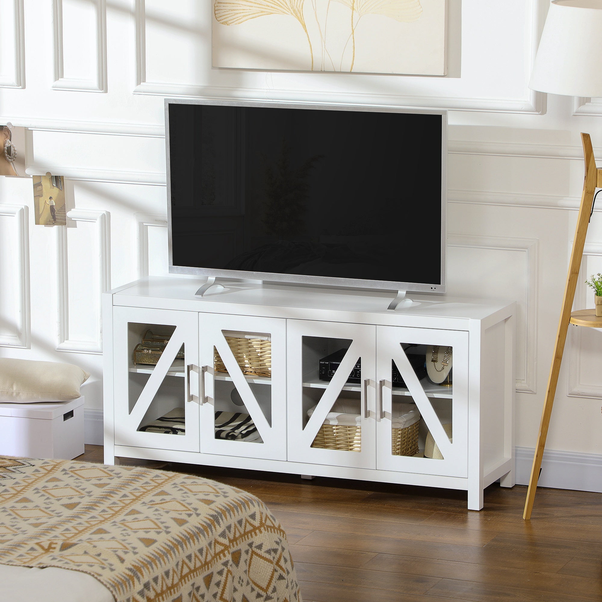 Móvel de TV Sala de Estar Branco 130x35x60 cm
