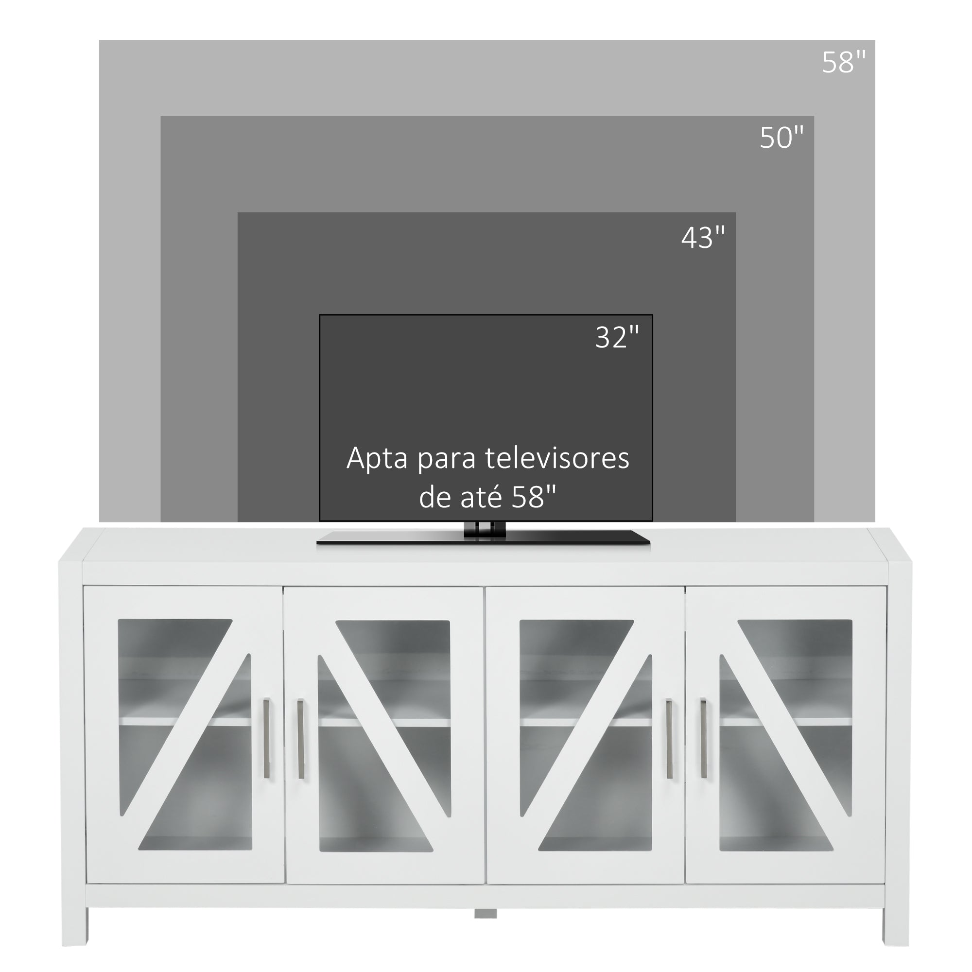 Móvel de TV Sala de Estar Branco 130x35x60 cm