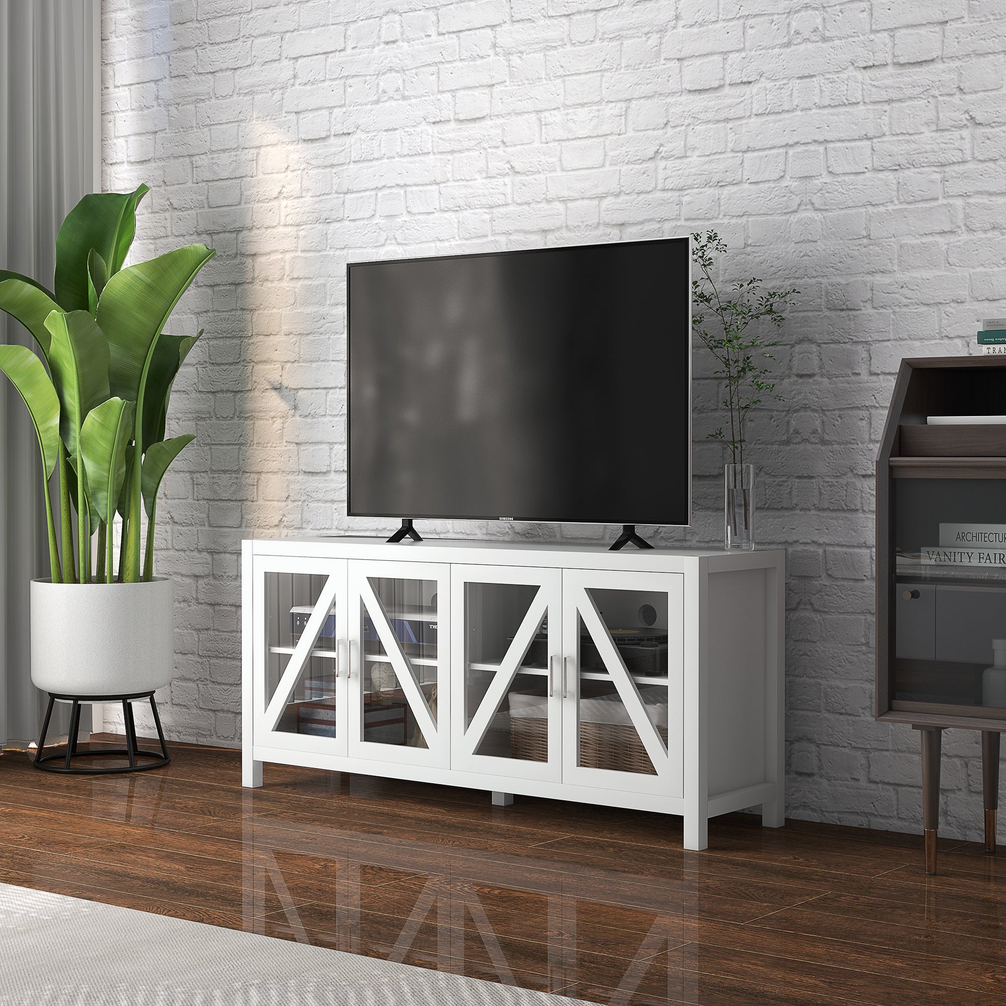 Móvel de TV Sala de Estar Branco 130x35x60 cm