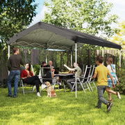 Tenda Dobrável 584x297,5x272 cm Cinza Escuro - Proteção UV50+ e Altura Ajustável