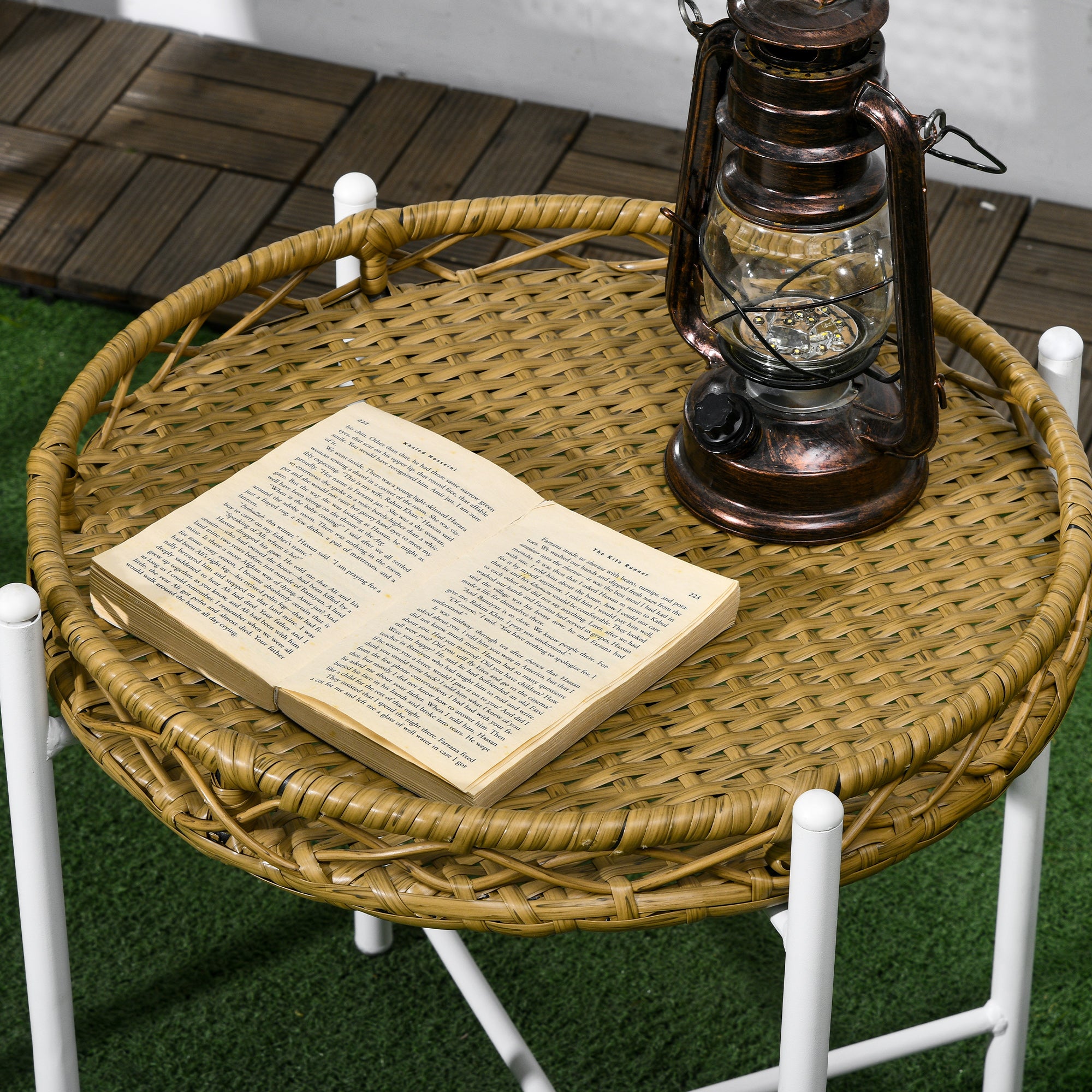 Conjunto de Mesa e Cadeiras de Vime Natural 55x60x81 cm