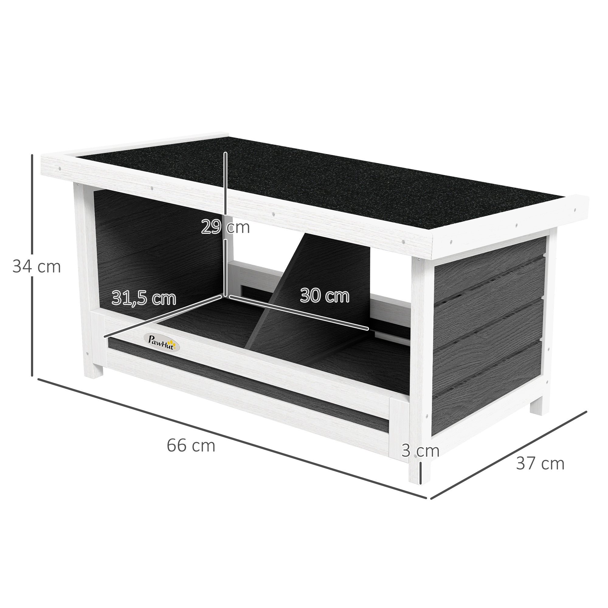 Ninho de Madeira para Galinhas 66x37x34 cm - Cinza Escuro