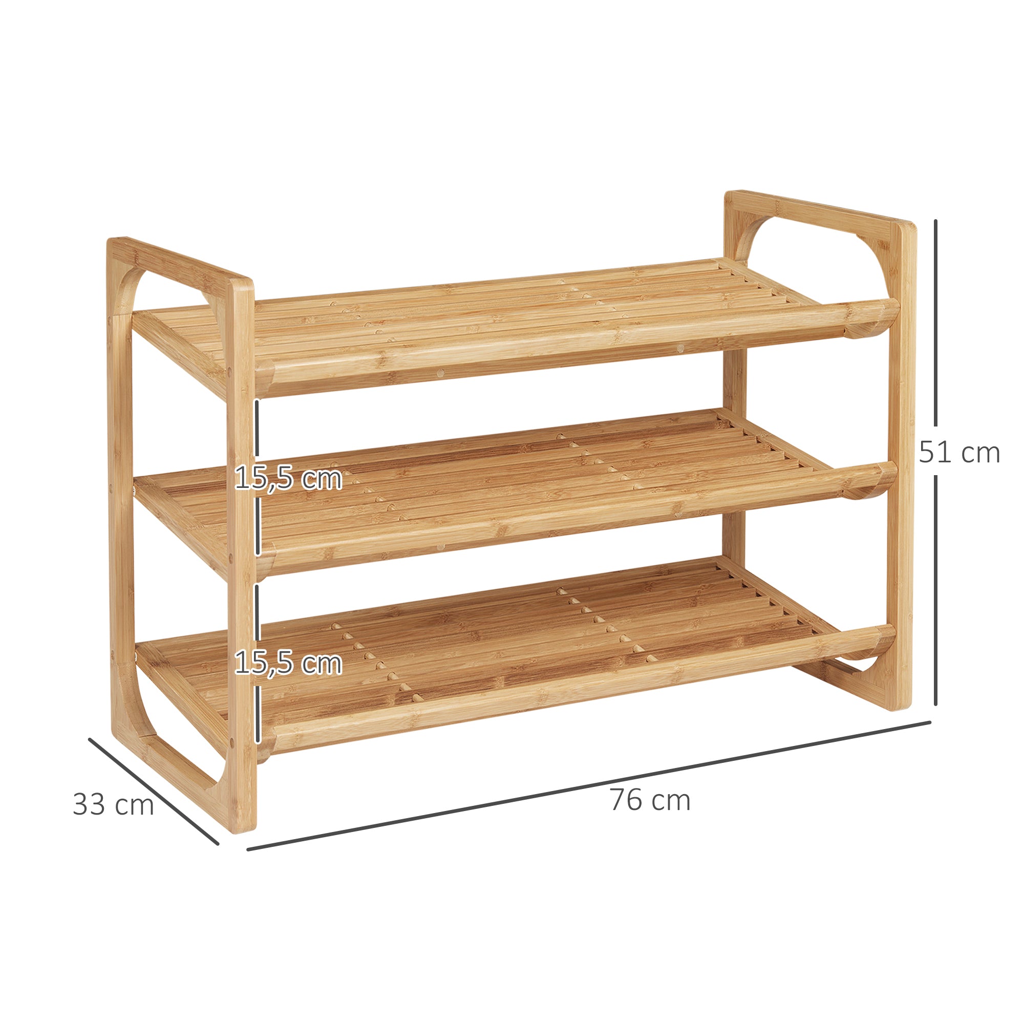 Organizador de Calçado – 76x33x51 cm – Bambu Natural